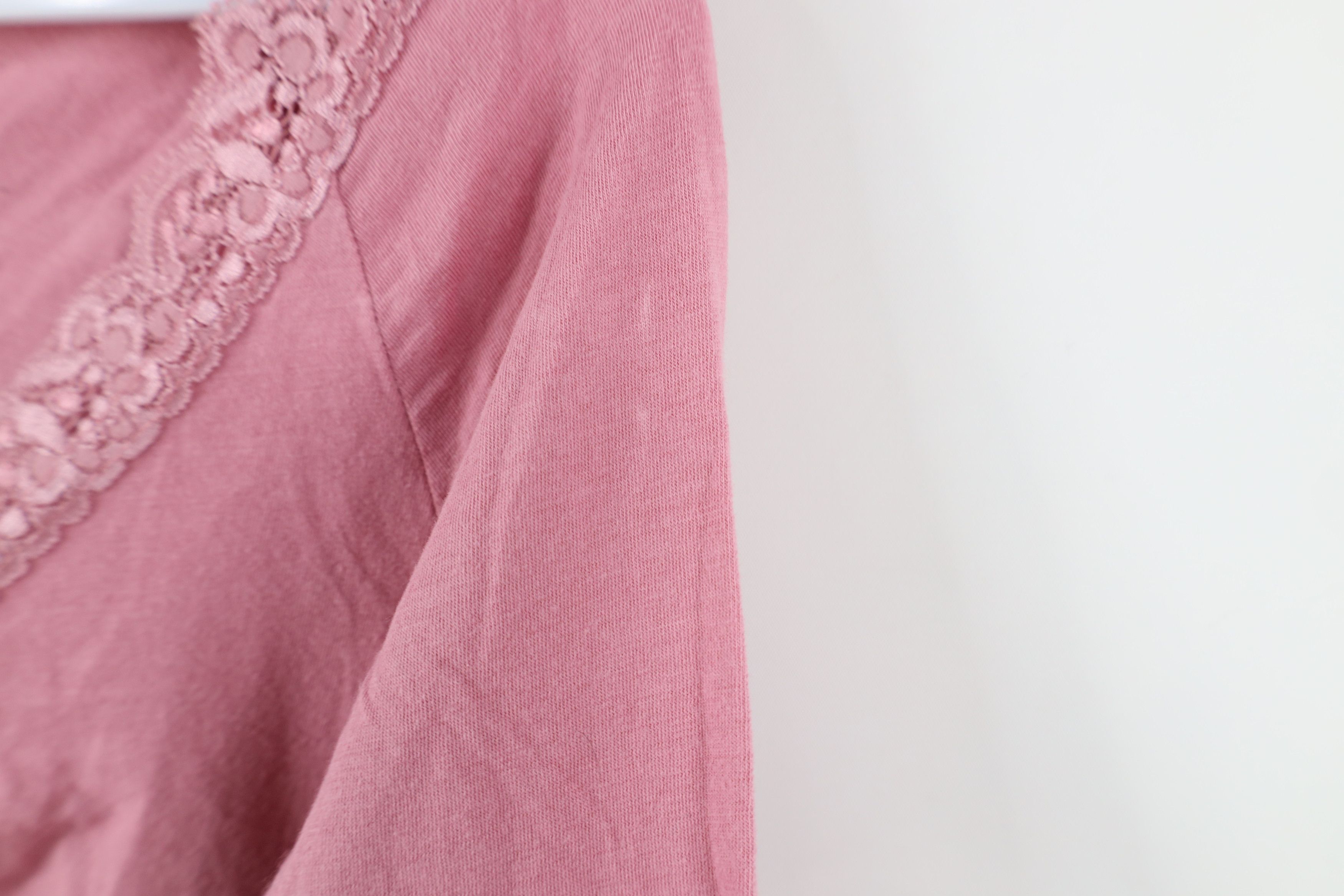 Vintage Vintage 90s Y2K Babydoll Lace Marled Shirt Top Pink USA Size M / US 6-8 / IT 42-44 - 8 Thumbnail