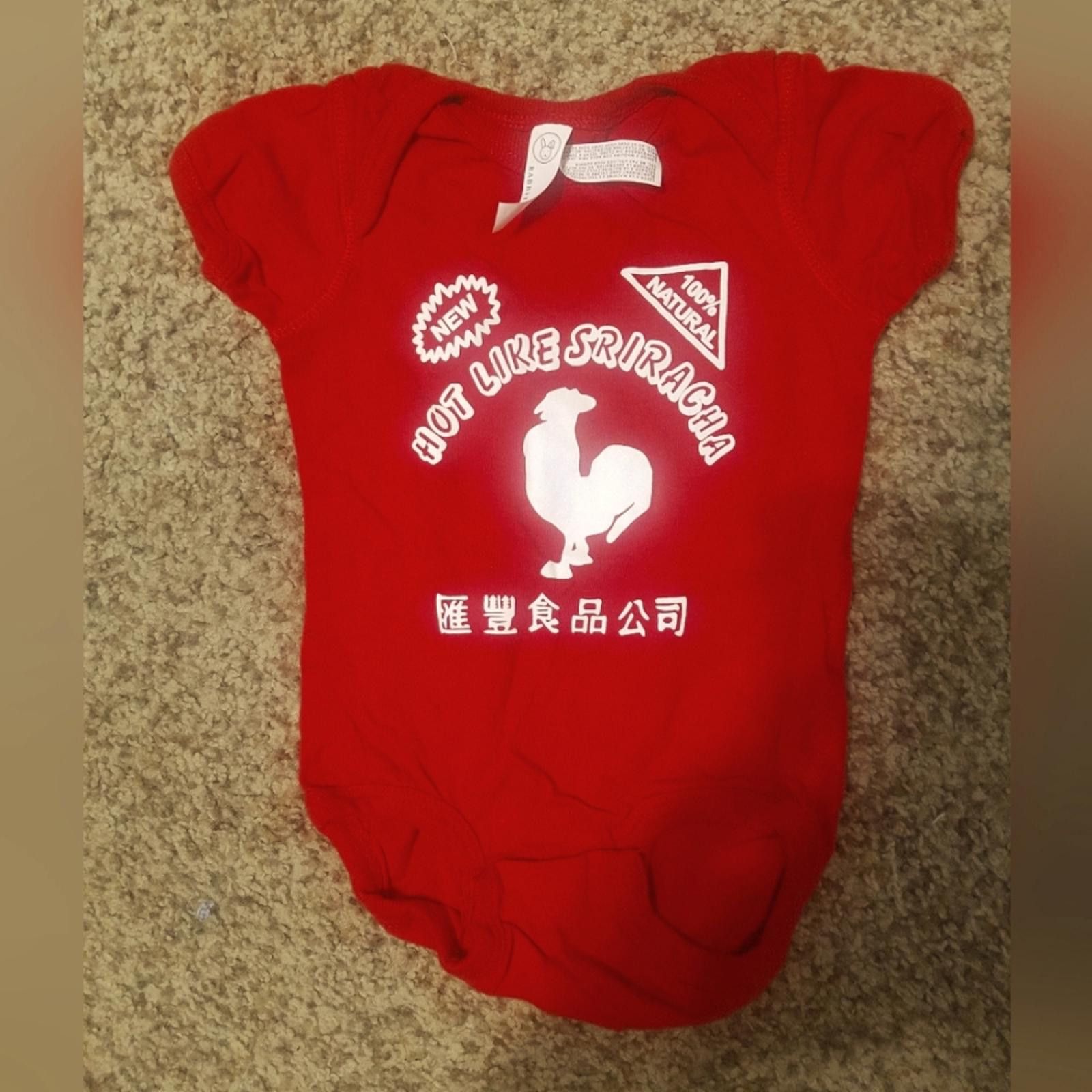Designer Hot Like Sriracha Red Baby Onesie Size 12 Months Size ONE SIZE - 1 Thumbnail