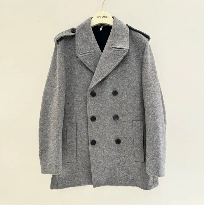 Dior Gray Wool Mid-Length Coat for Men 0089