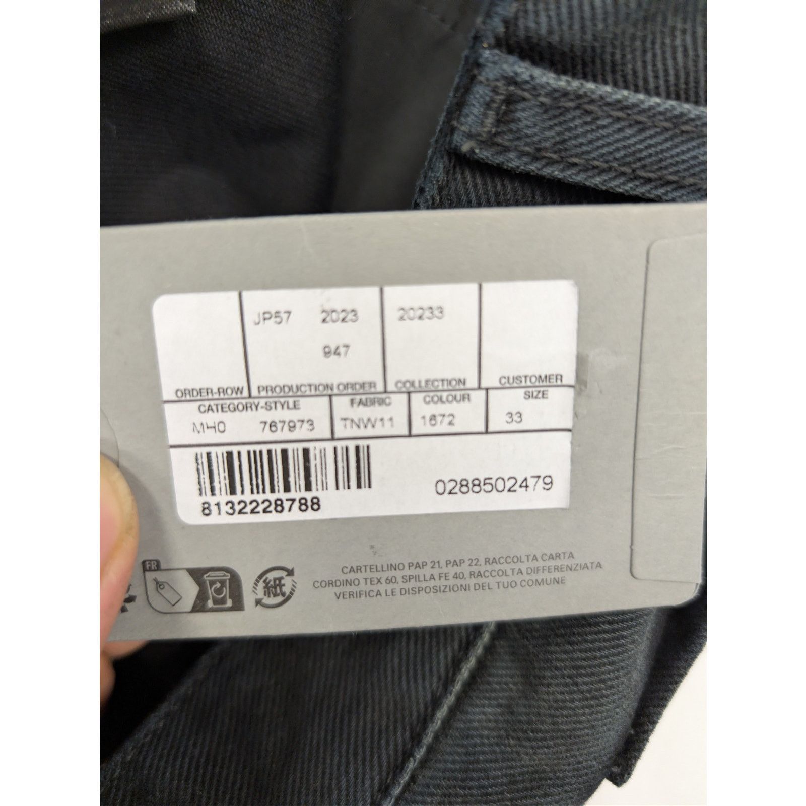 Balenciaga o1rshd1 CCRAB Soft Black Left Hand Denim Jeans Pants Size US 33 - 23 Thumbnail