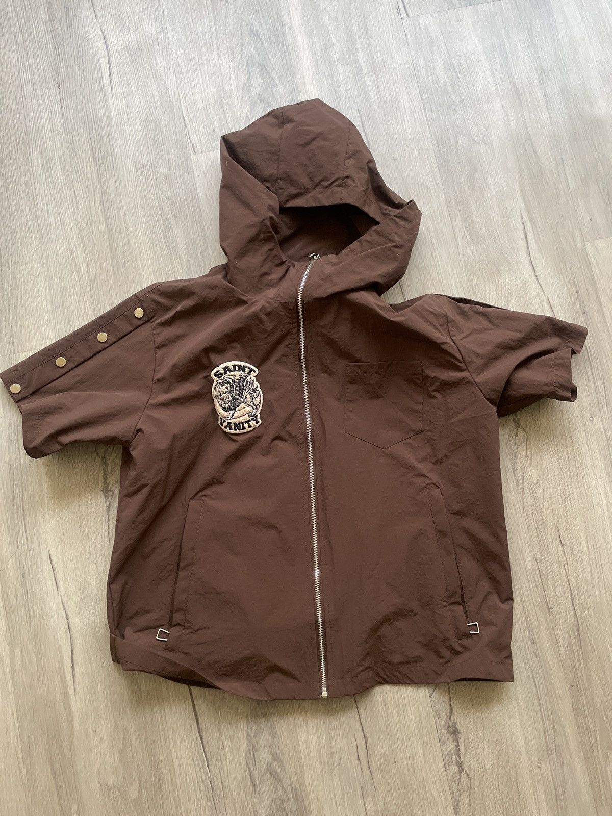 Saint Vanity Saint Vanity Nylon Hooded Zip Up Jacket Brown Size US S / EU 44-46 / 1 - 3 Thumbnail