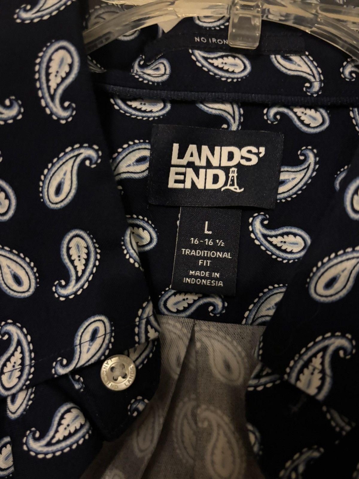 Lands' End Paisley Men’s Vintage Lands End Short Sleeve Button Down Size US L / EU 52-54 / 3 - 2 Thumbnail