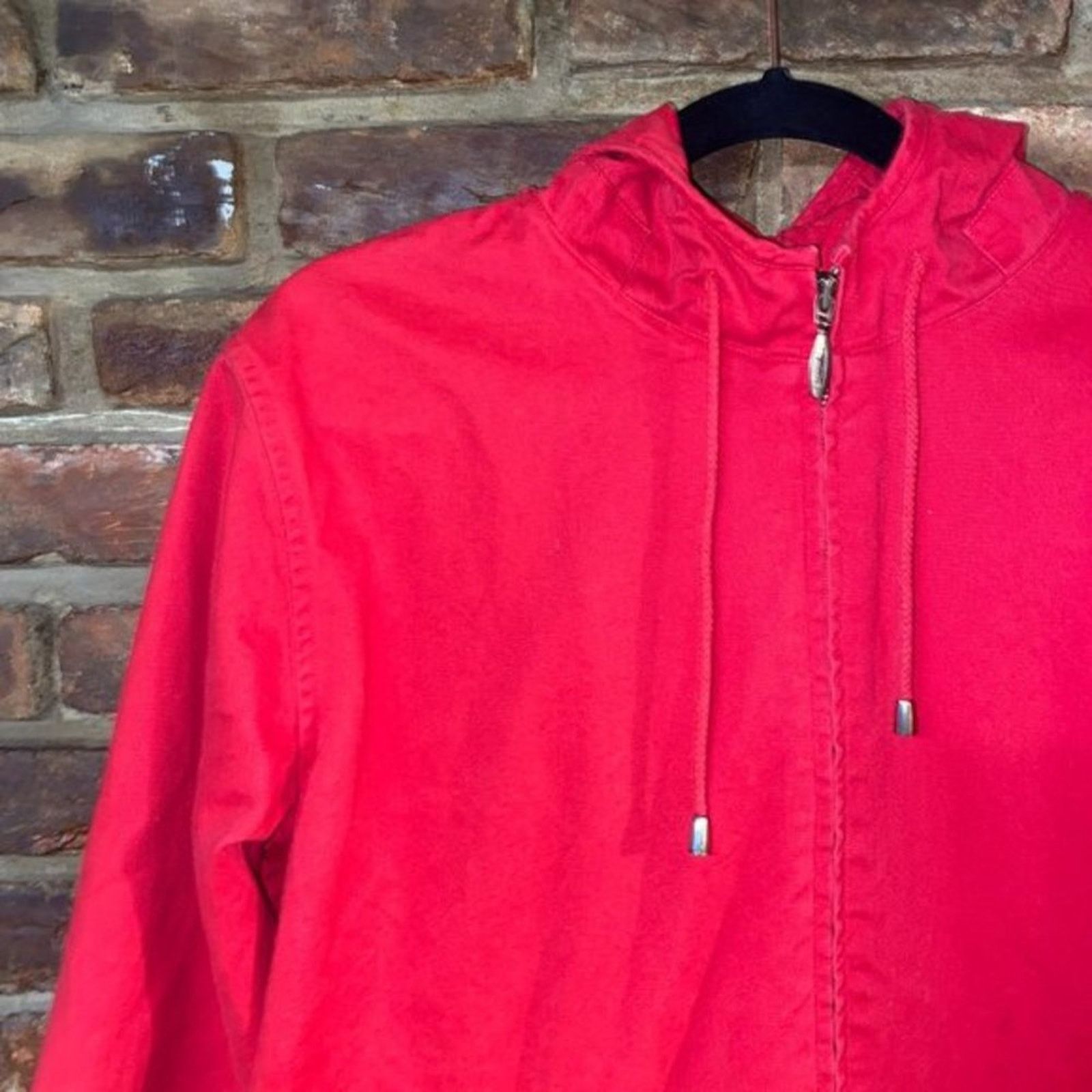 Other Christopher & Banks Red Canvas Full Zip Jacket Coat Medium Size M / US 6-8 / IT 42-44 - 2 Thumbnail