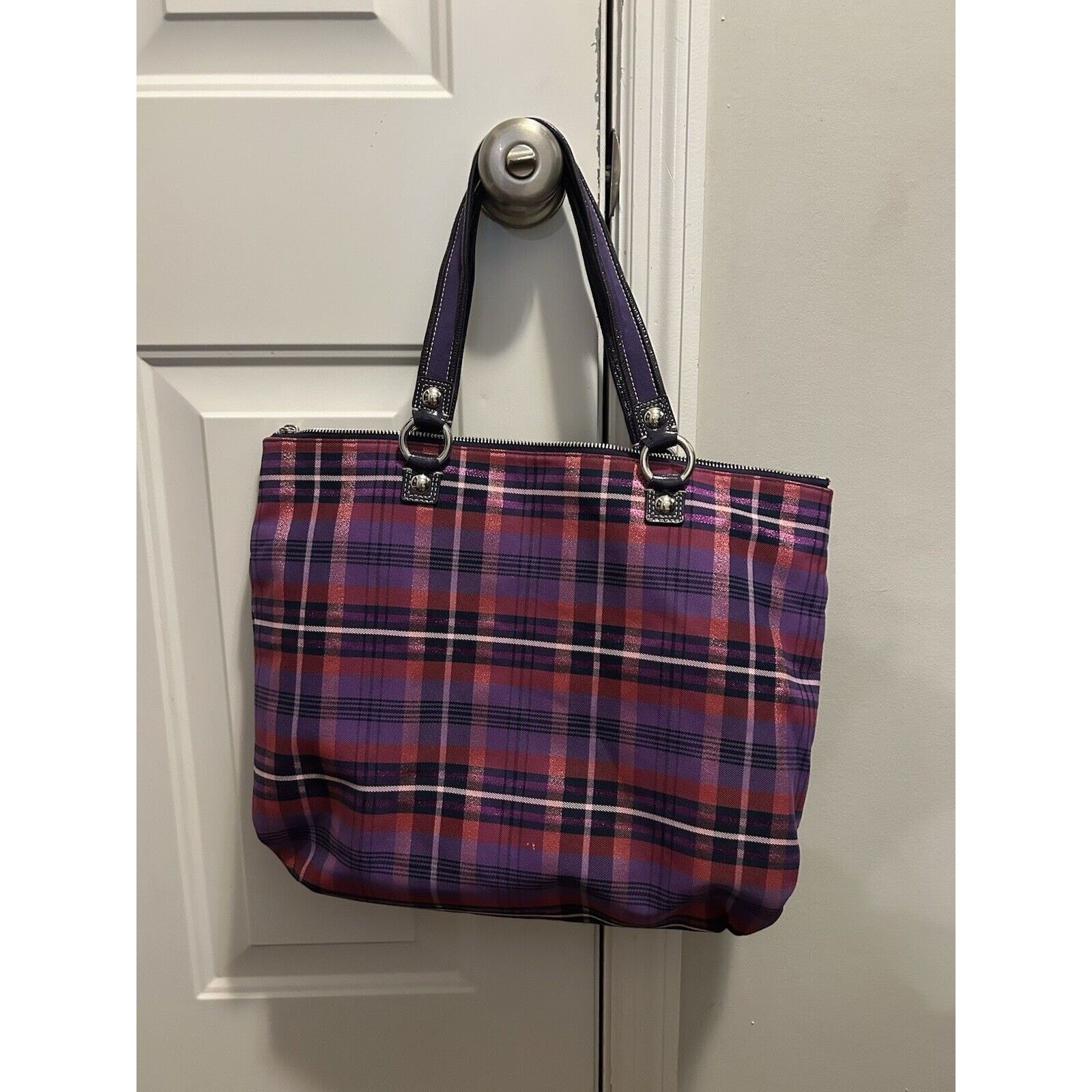 Coach COACH Tote Bag Poppy Check Canvas PUP Check Size ONE SIZE - 2 Thumbnail