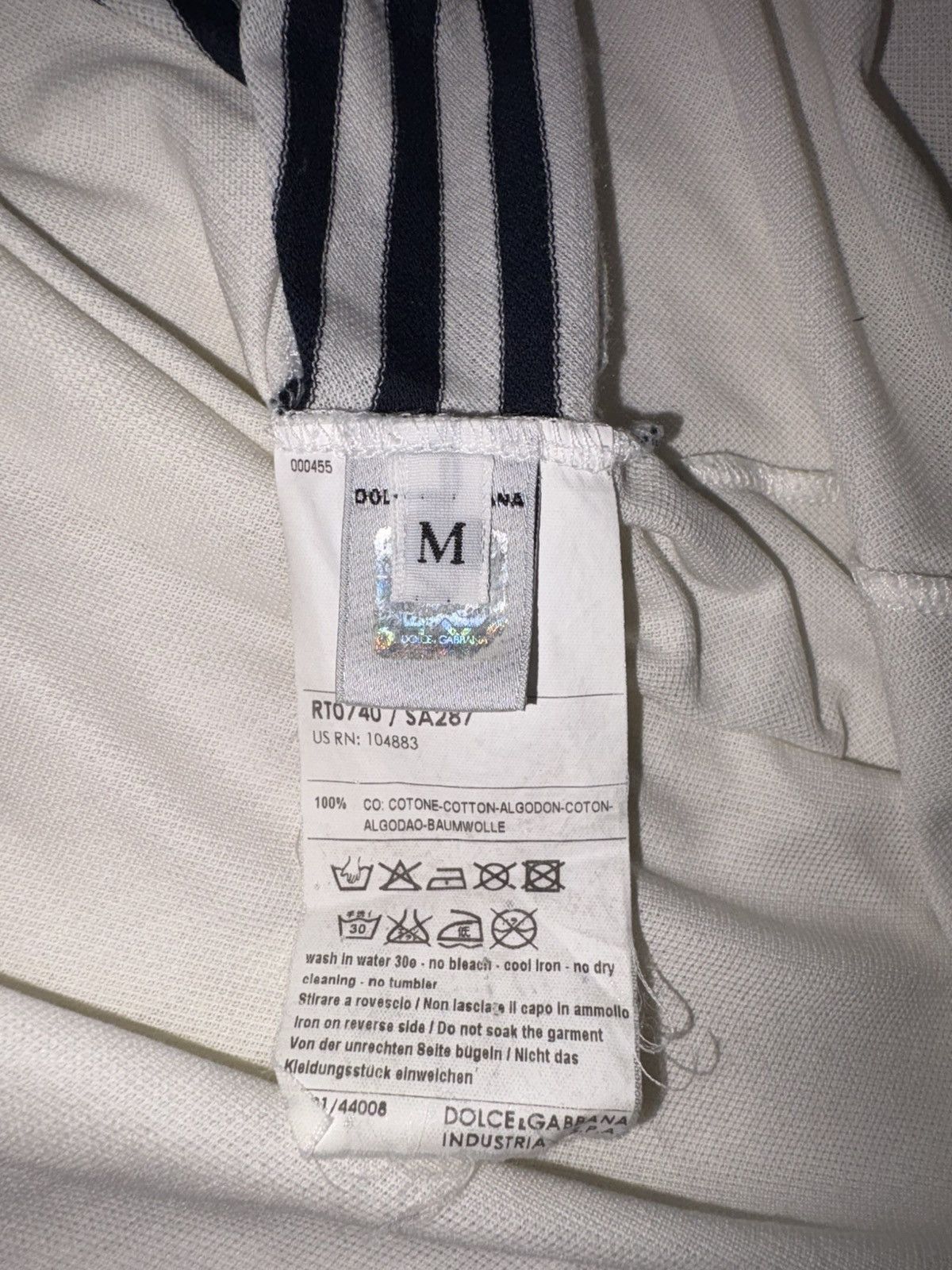 Dolce & Gabbana Polo D&G | striped pattern | elegant marine style Size M / US 6-8 / IT 42-44 - 3 Thumbnail