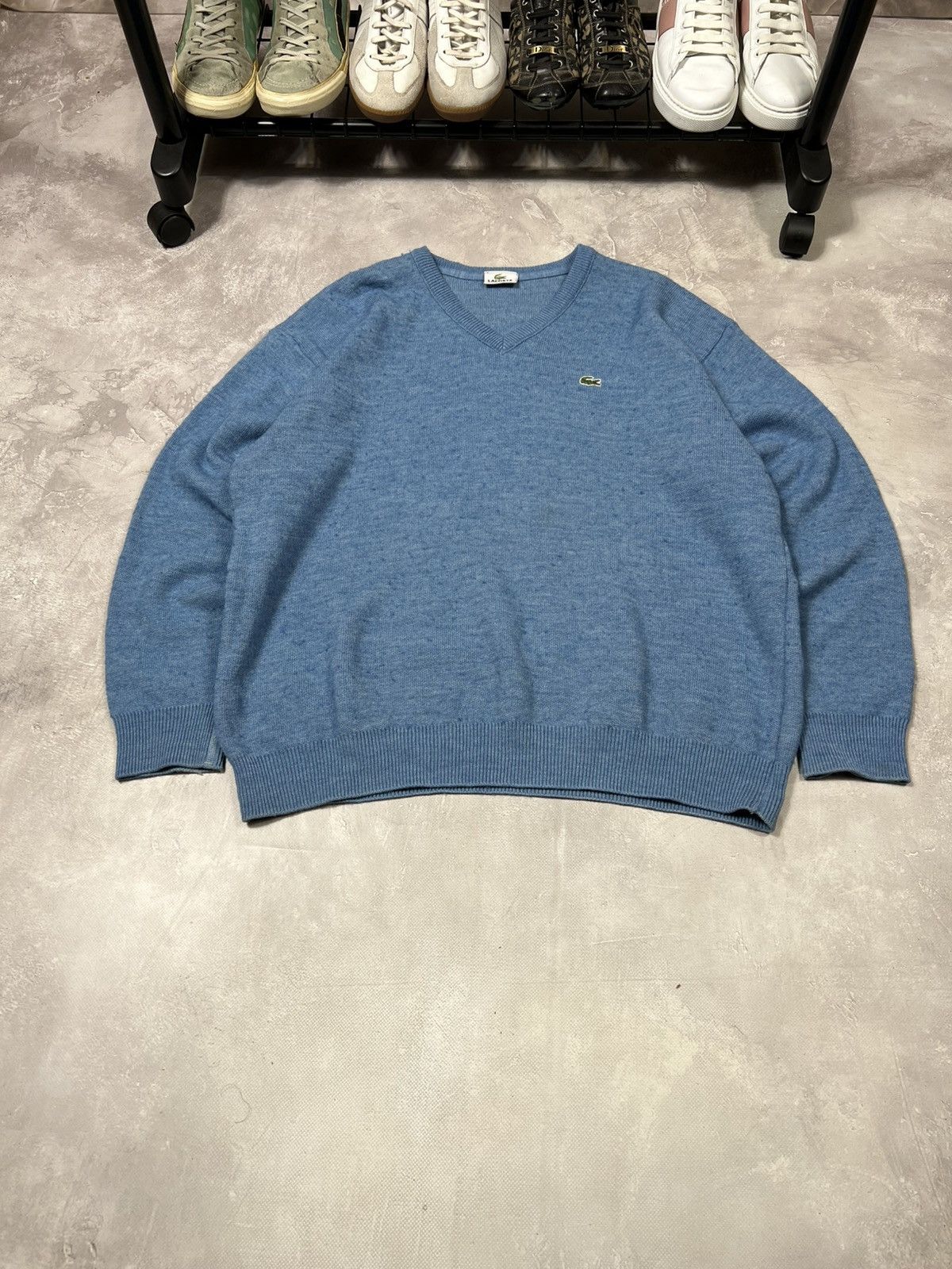 Lacoste × Vintage Vintage Lacoste Y2k Wool Baggy Sweater Size US XL / EU 56 / 4 - 2 Thumbnail