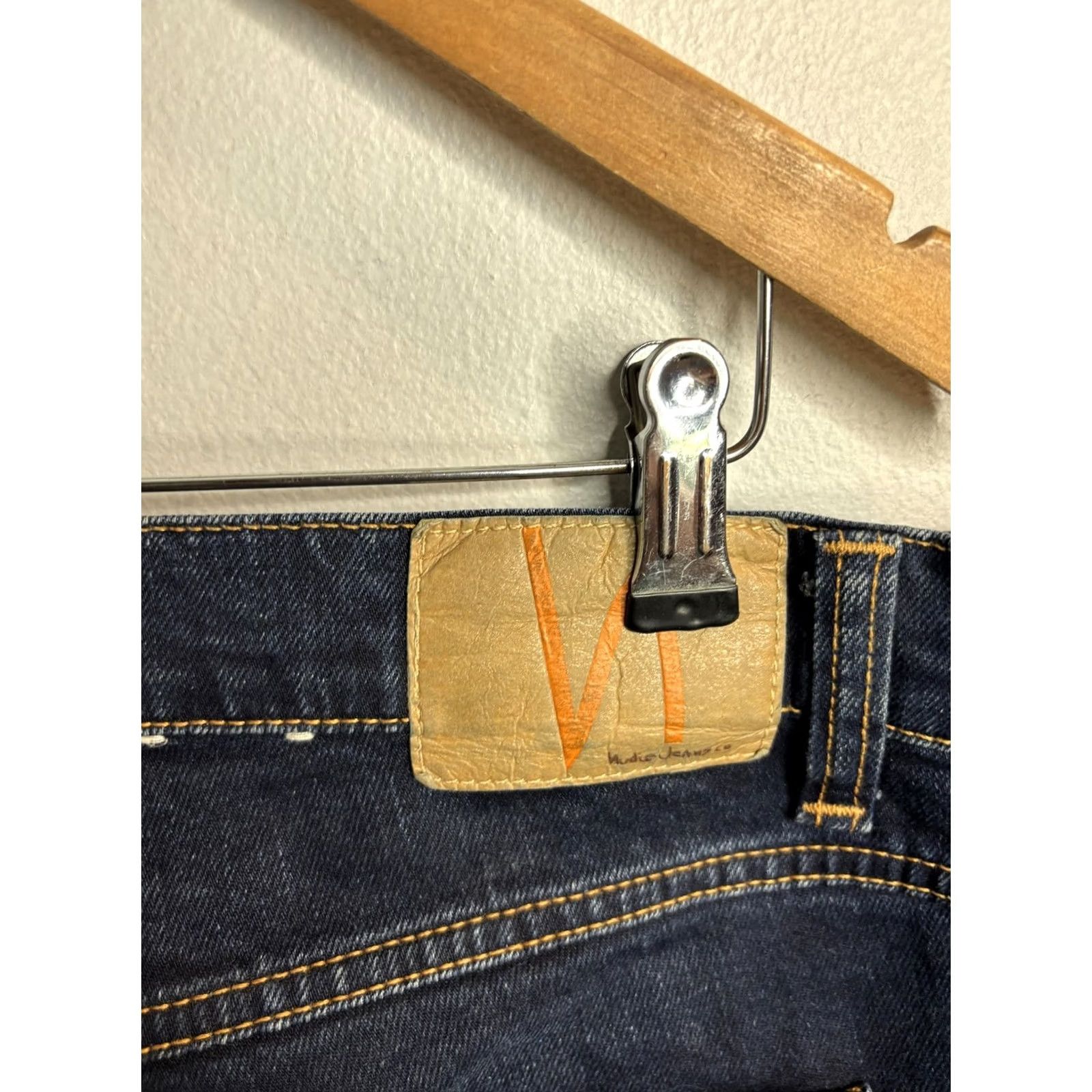 Nudie Jeans Nudie Jeans Co Jeans Mens 32x34 Blue Denim Slim Fit Tapered Dark Wash Faded Jeans Size US 32 / EU 48 - 3 Thumbnail