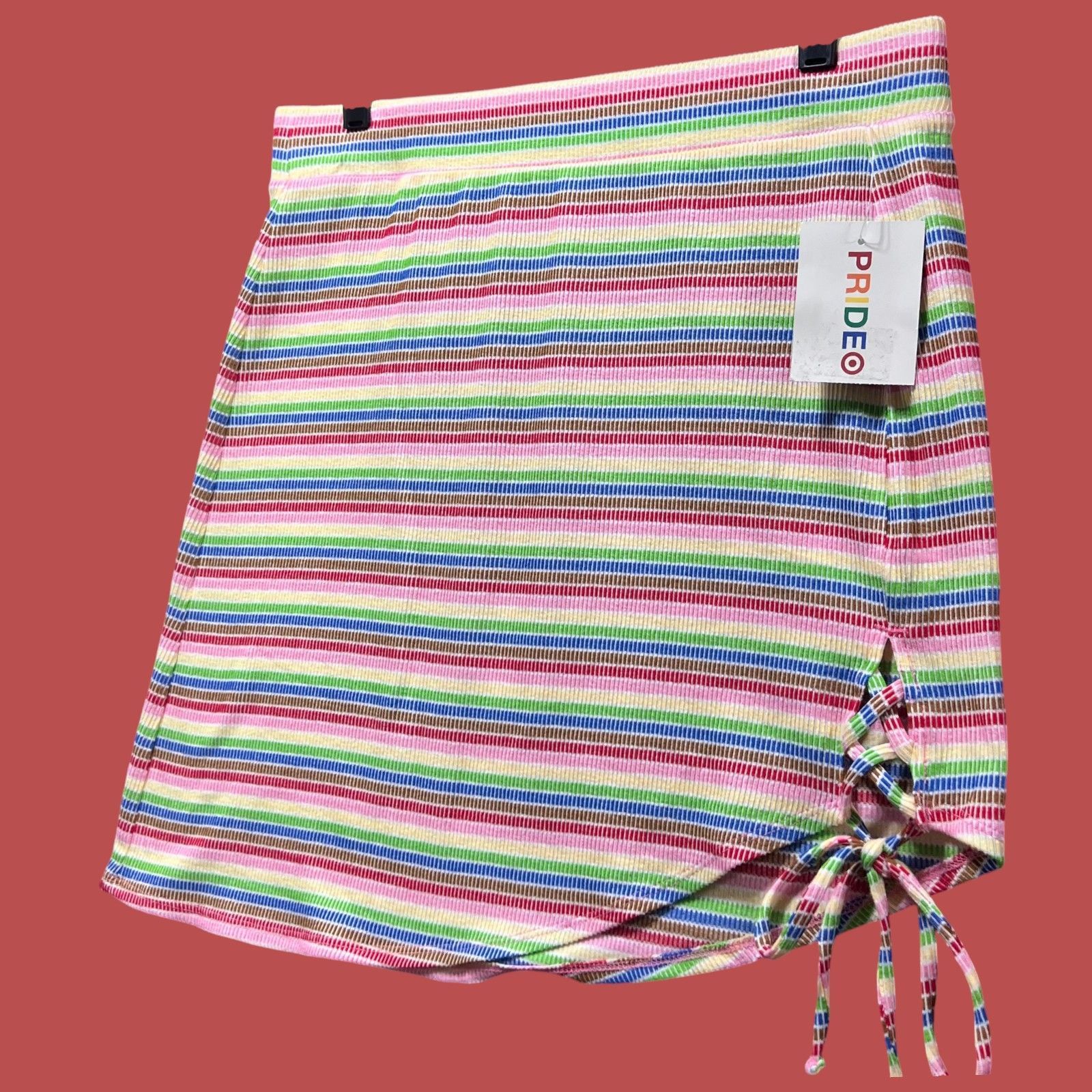 Other Pride - Women's Mid-Rise Mini Asymmetrical Skirt Rainbows St Size 35" - 14 Thumbnail