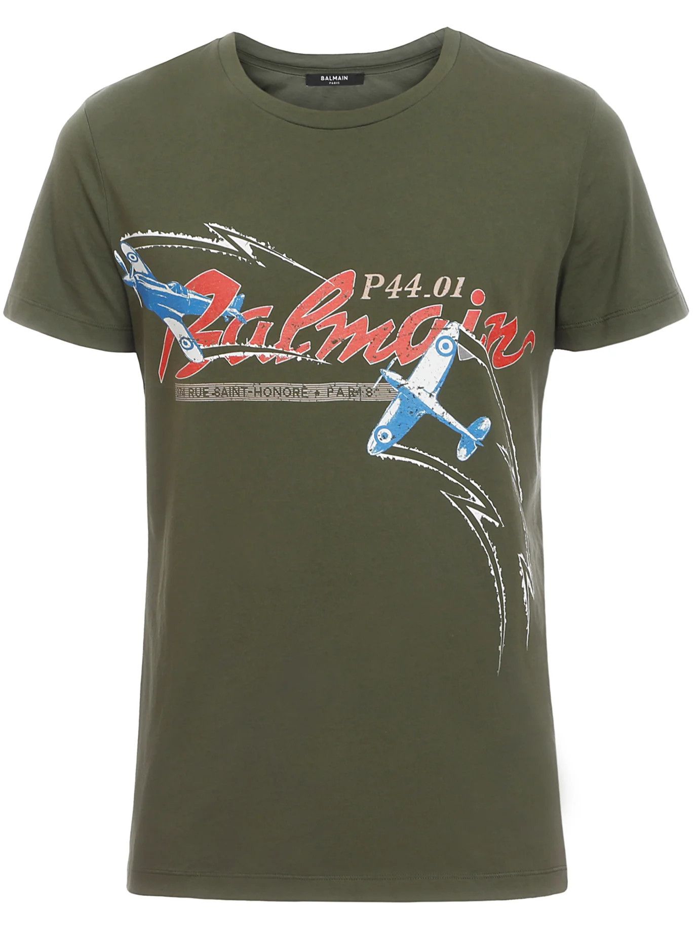 image of Balmain O1C11T2Y0124 Aviator Printed T-Shirt In Assorted, Men's (Size Medium)