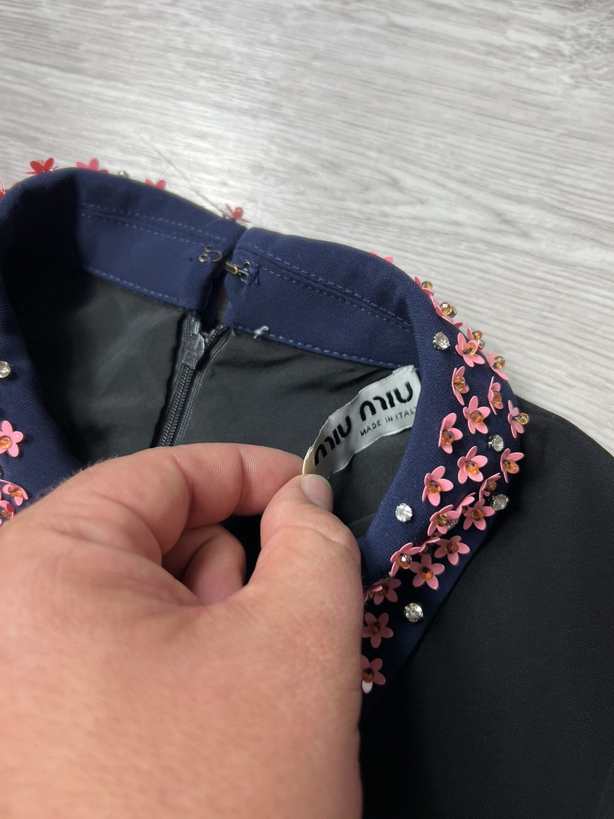 Miu Miu Rare MIU MIU Dress With Flowers On The Collar & Mesh Sleeves Size M / US 6-8 / IT 42-44 - 19 Thumbnail
