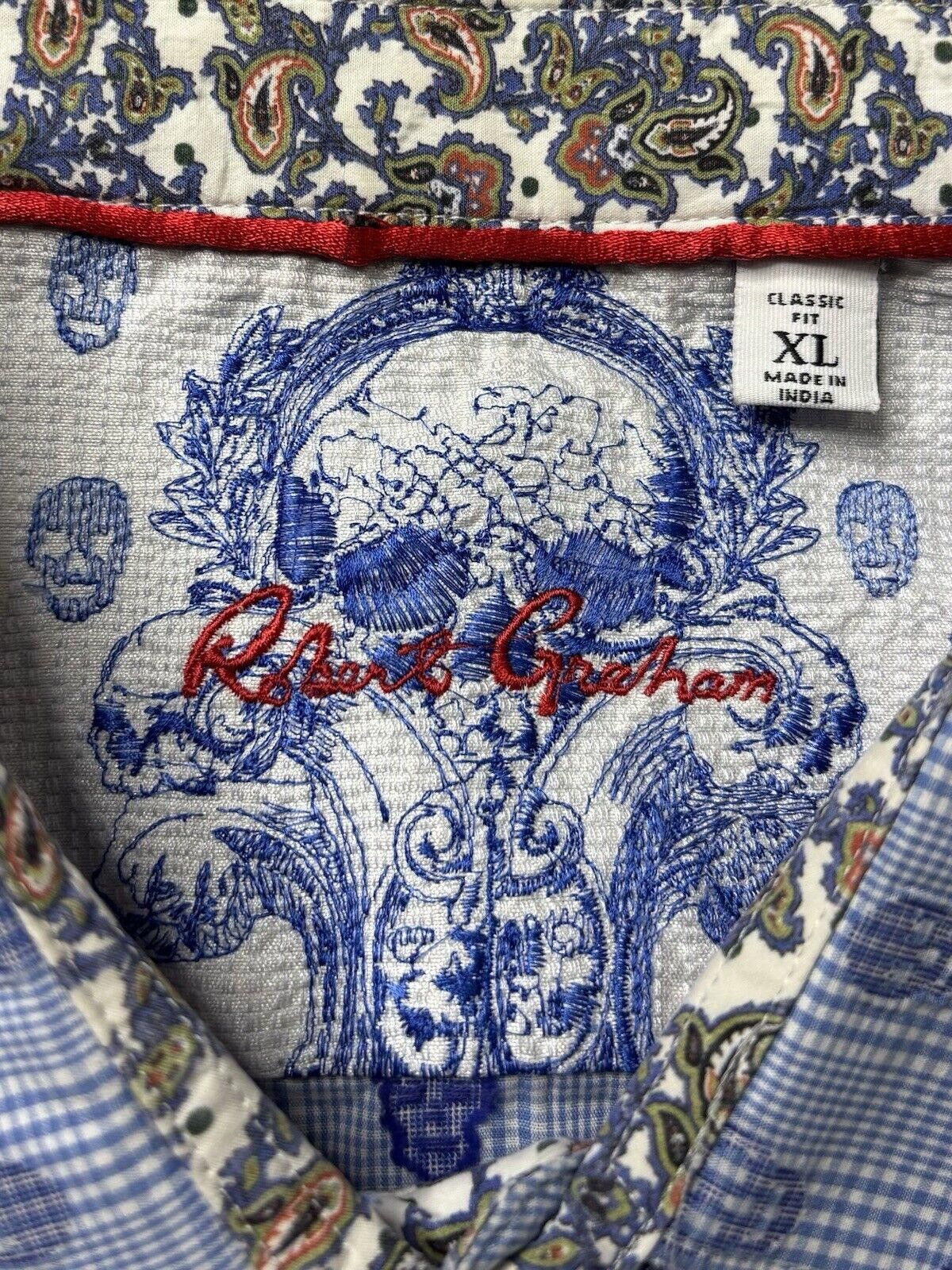Robert Graham Robert Graham Shirt Men's XL Skull Plaid Floral Flip Cuff Size US XL / EU 56 / 4 - 2 Thumbnail