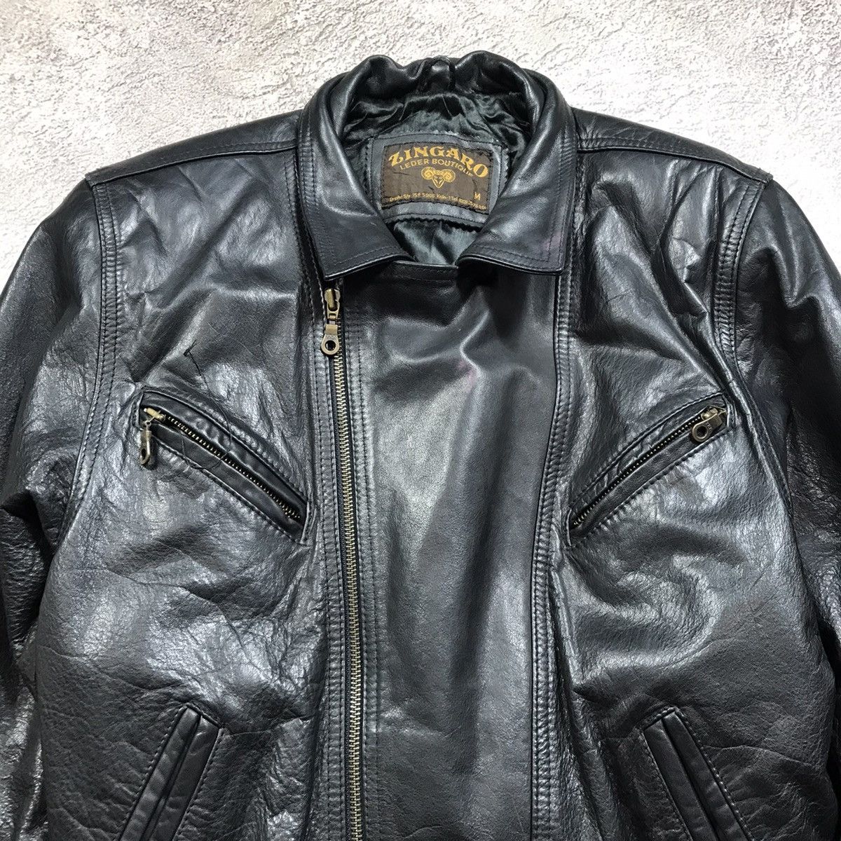 Vintage Vintage 90s Japanese Biker Jacket Black Leather Punk Baggy M Size M / US 6-8 / IT 42-44 - 2 Thumbnail