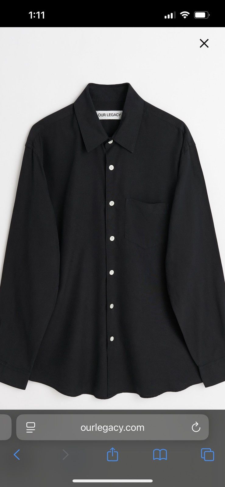 Our Legacy Our Legacy Initial Shirt Black Fine Silk Size US M / EU 48-50 / 2 - 1 Thumbnail