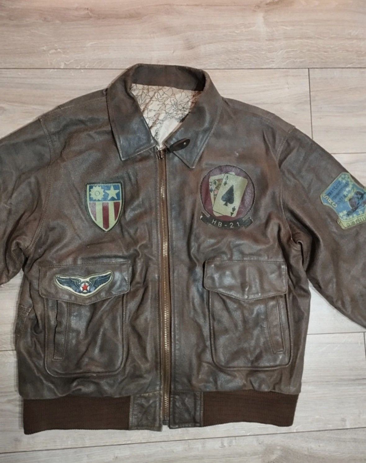 Vintage Vintage Military leather jacket L bomber flight aviator Size US L / EU 52-54 / 3 - 2 Thumbnail
