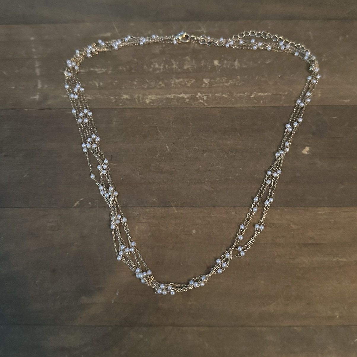 Other Delicate gold tone multi strand station pearl necklace Size ONE SIZE - 3 Thumbnail