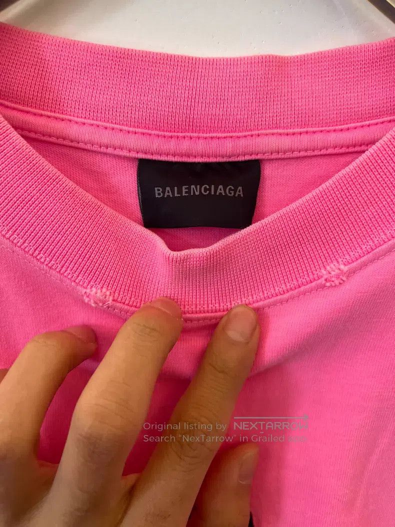Balenciaga Balenciaga Washed Pink Destroyed Front and Back Letter Sho Size US M / EU 48-50 / 2 - 3 Thumbnail