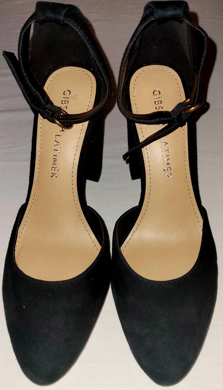 Designer Gibson Latimer Women's Blk Ankle Strap Block Heels Size 8 M Size US 8 / IT 38 - 1 Thumbnail