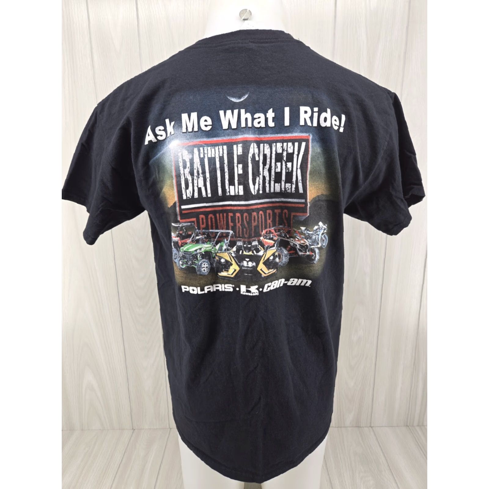 Gildan Battle Creek Power Sports Polaris Can-am Mens T Shirt Size Large Black Sports T-Shirt Mens L Size US L / EU 52-54 / 3 - 2 Thumbnail