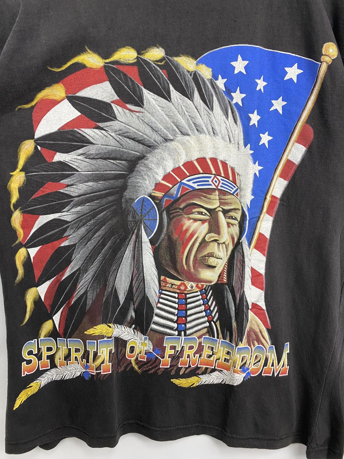 Native × Vintage 🇺🇸 Vintage 90s Spirit Of Freedom Navajo Indian 3D Emblem tee Size US L / EU 52-54 / 3 - 4 Thumbnail