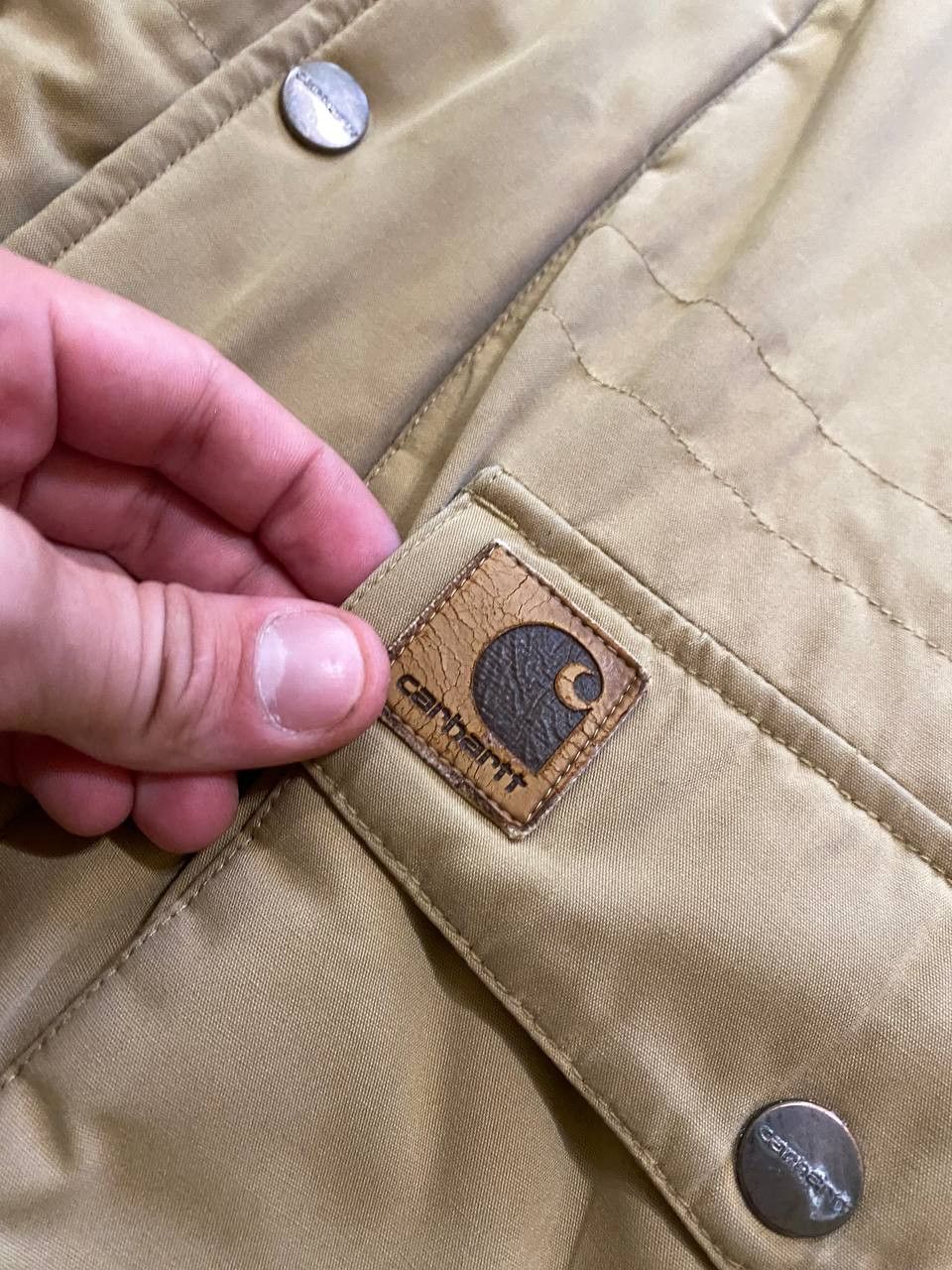 Carhartt vintage beige jacket logo Carhartt luxury Streetwear Y2K Size US L / EU 52-54 / 3 - 6 Thumbnail