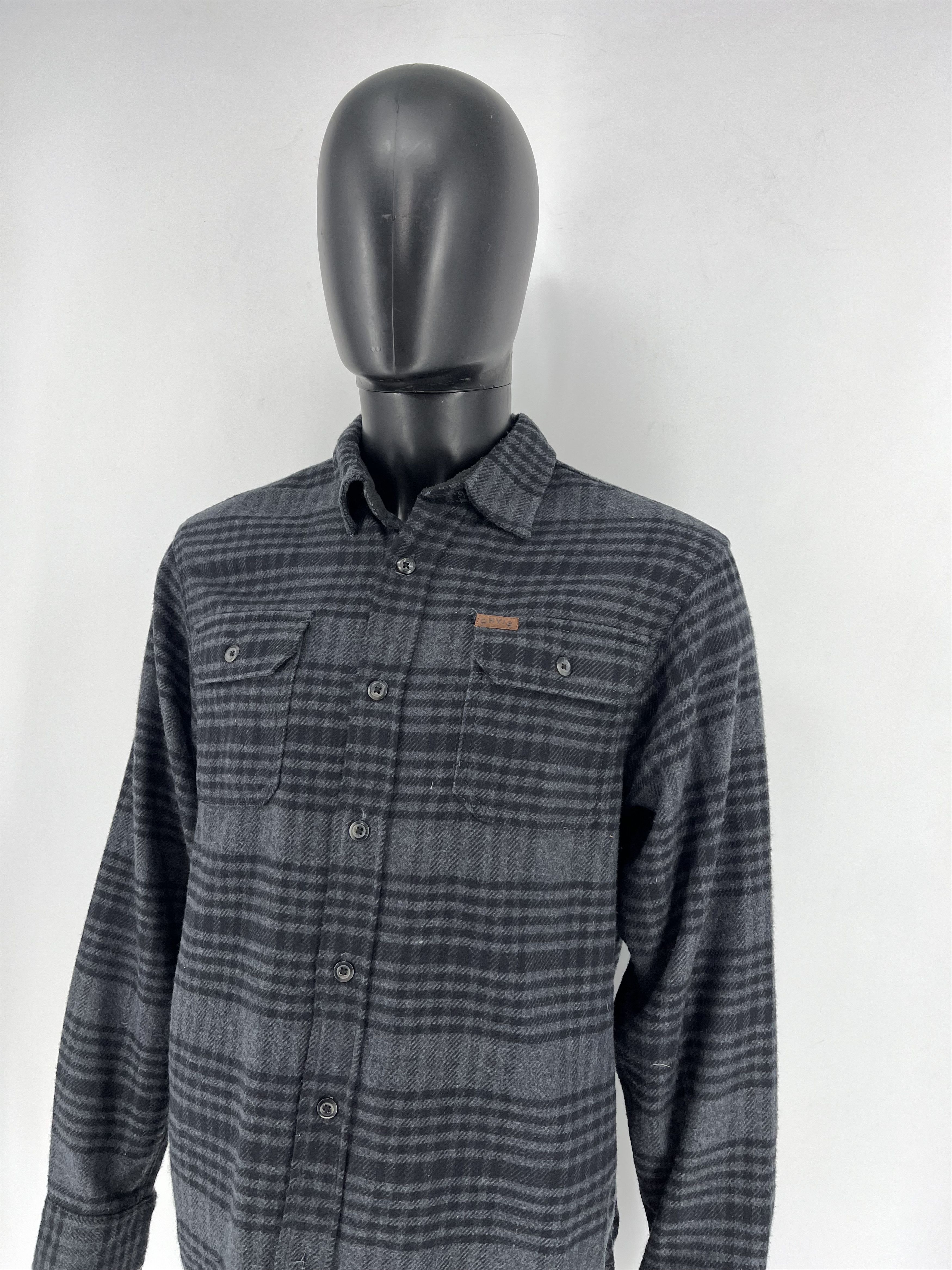 Orvis × Vintage Orvis Thick Flannel Button Front Shirt Grey Plaid Mens M Size US M / EU 48-50 / 2 - 4 Thumbnail