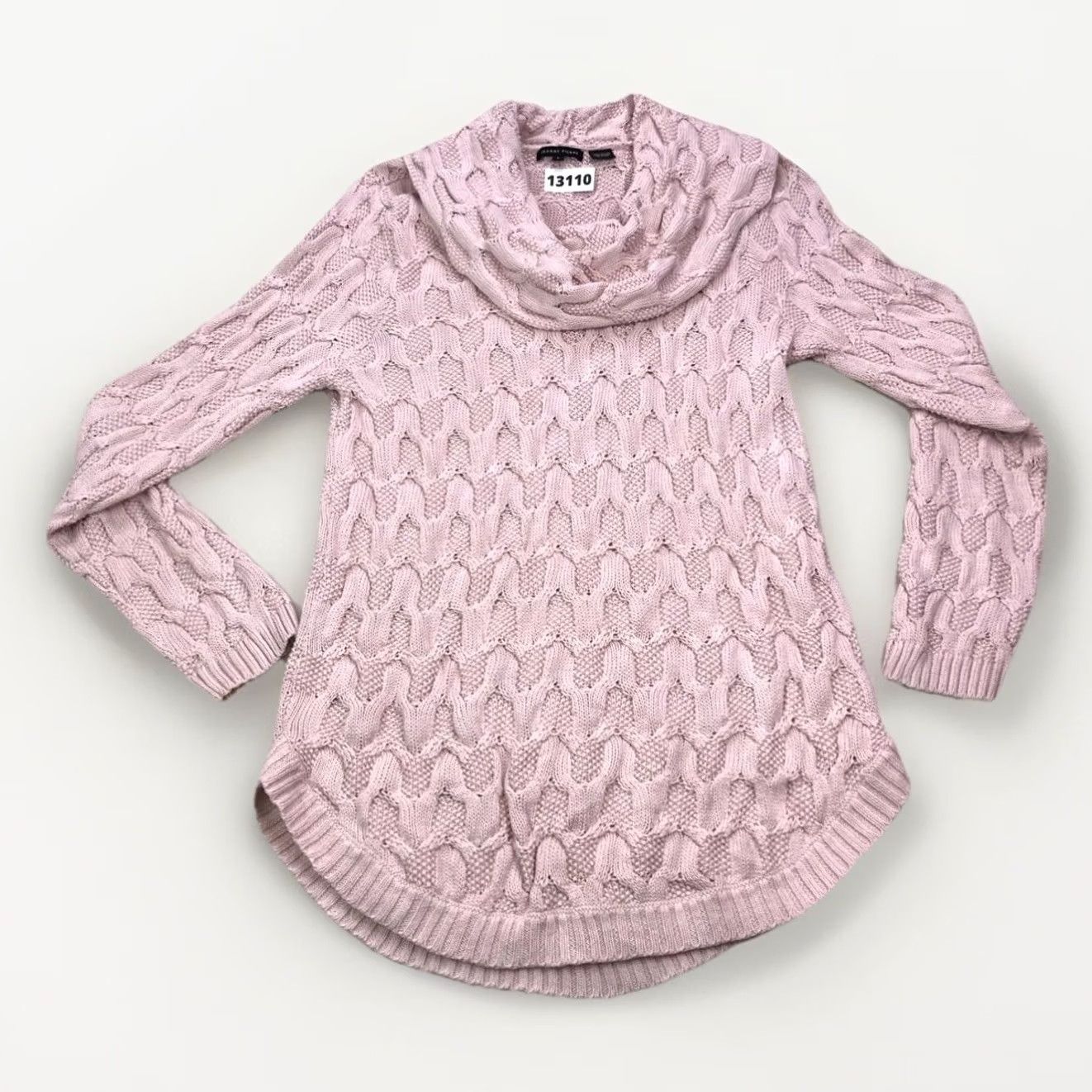 Pinko VINTAGE Jeanne Pierre Pink Knit Tunic Sweater Cowl Crochet 90s 100% Cotton Size L Womens Size L / US 10 / IT 46 - 2 Thumbnail