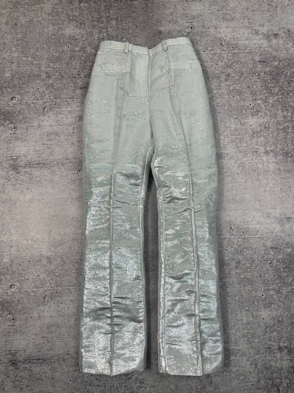 H&M × Paco Rabanne Paco Rabanne H&M Silver Metallic Pants Y2K Size 25" / US 0 / IT 36 - 2 Thumbnail