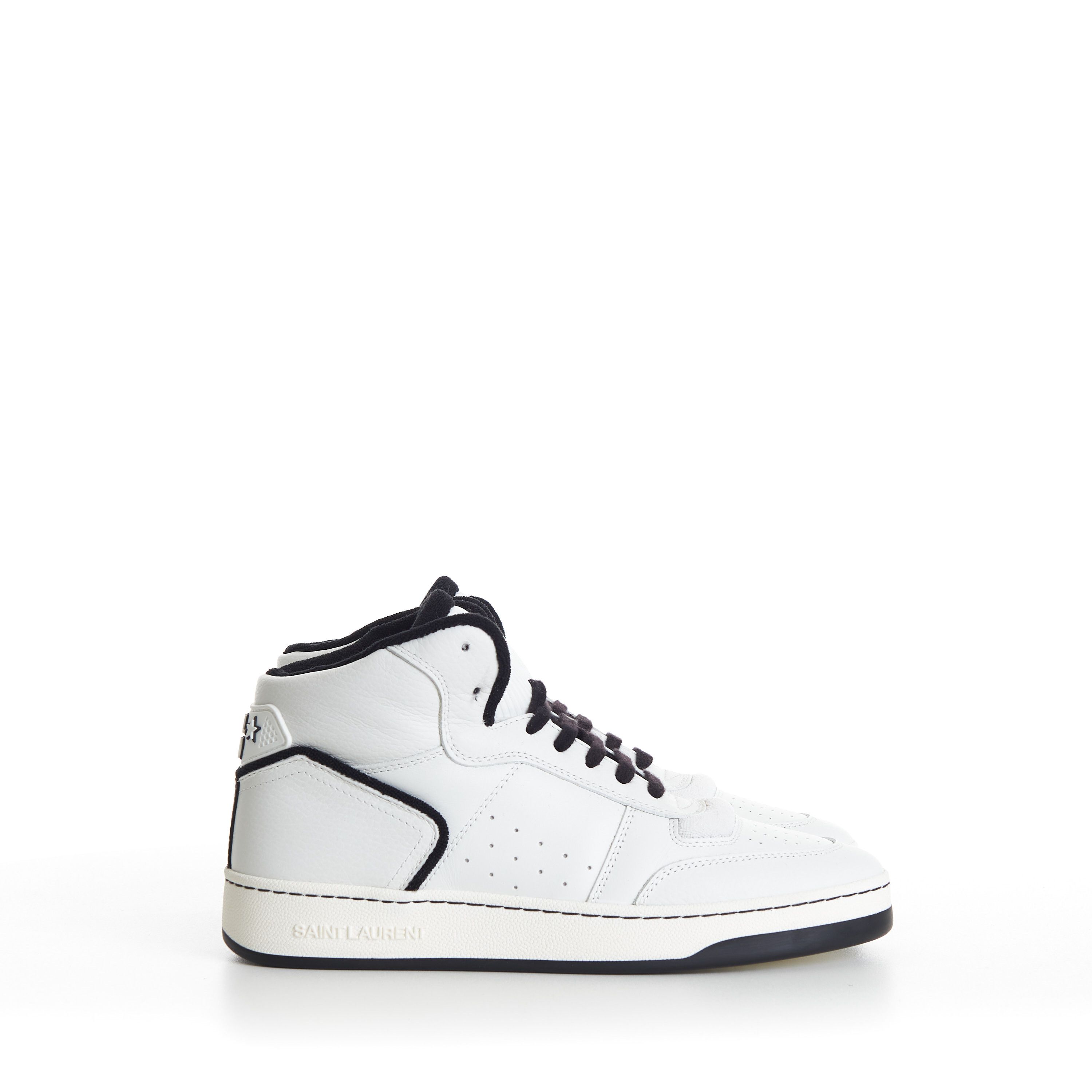 Saint Laurent Paris SL/80 White Mid-top Sneakers - Smooth & Grained Leather Size US 10 / EU 43 - 2 Thumbnail