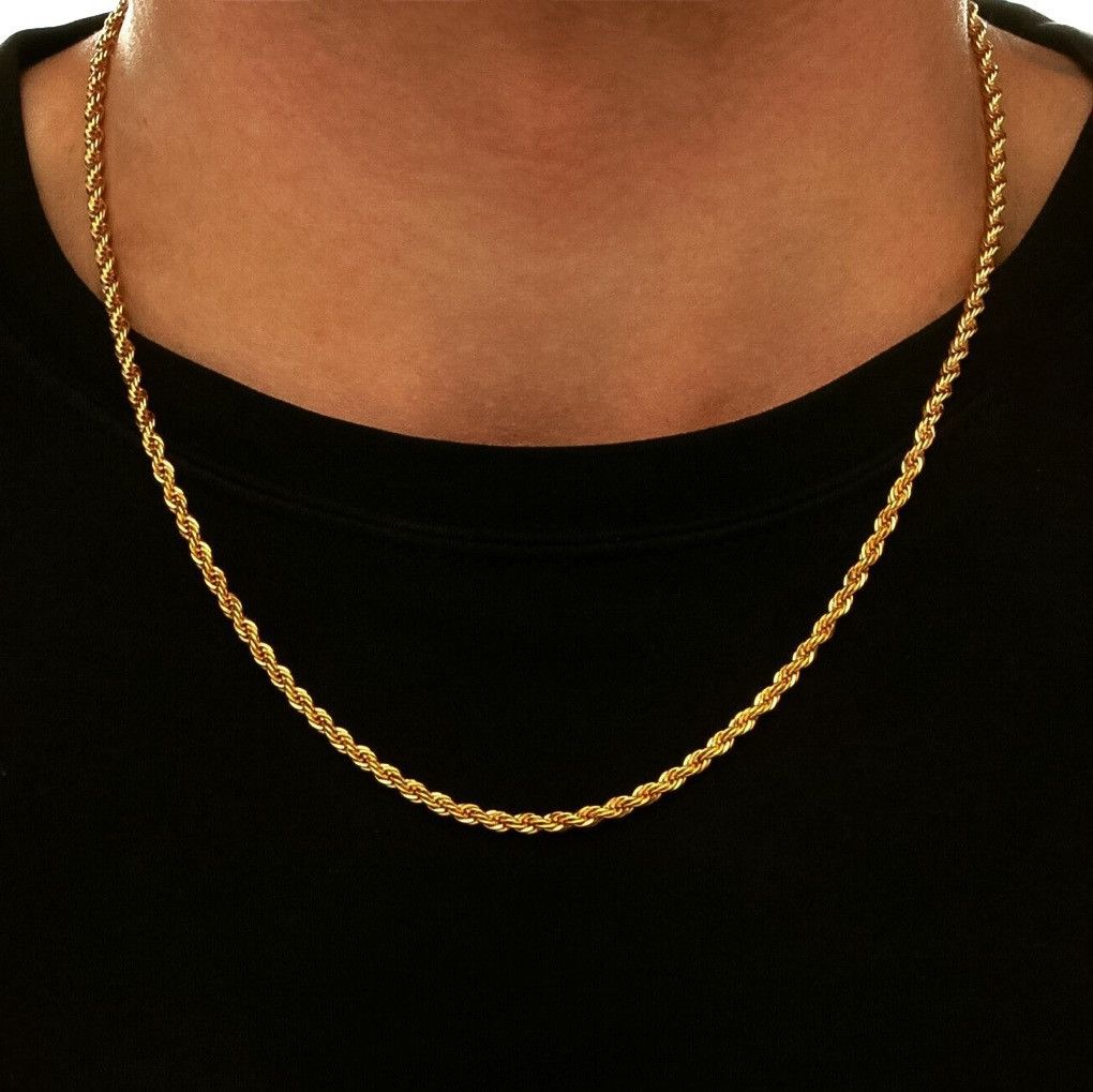 image of Givenchy Gold Rope Chain Vintage Necklace, Men's