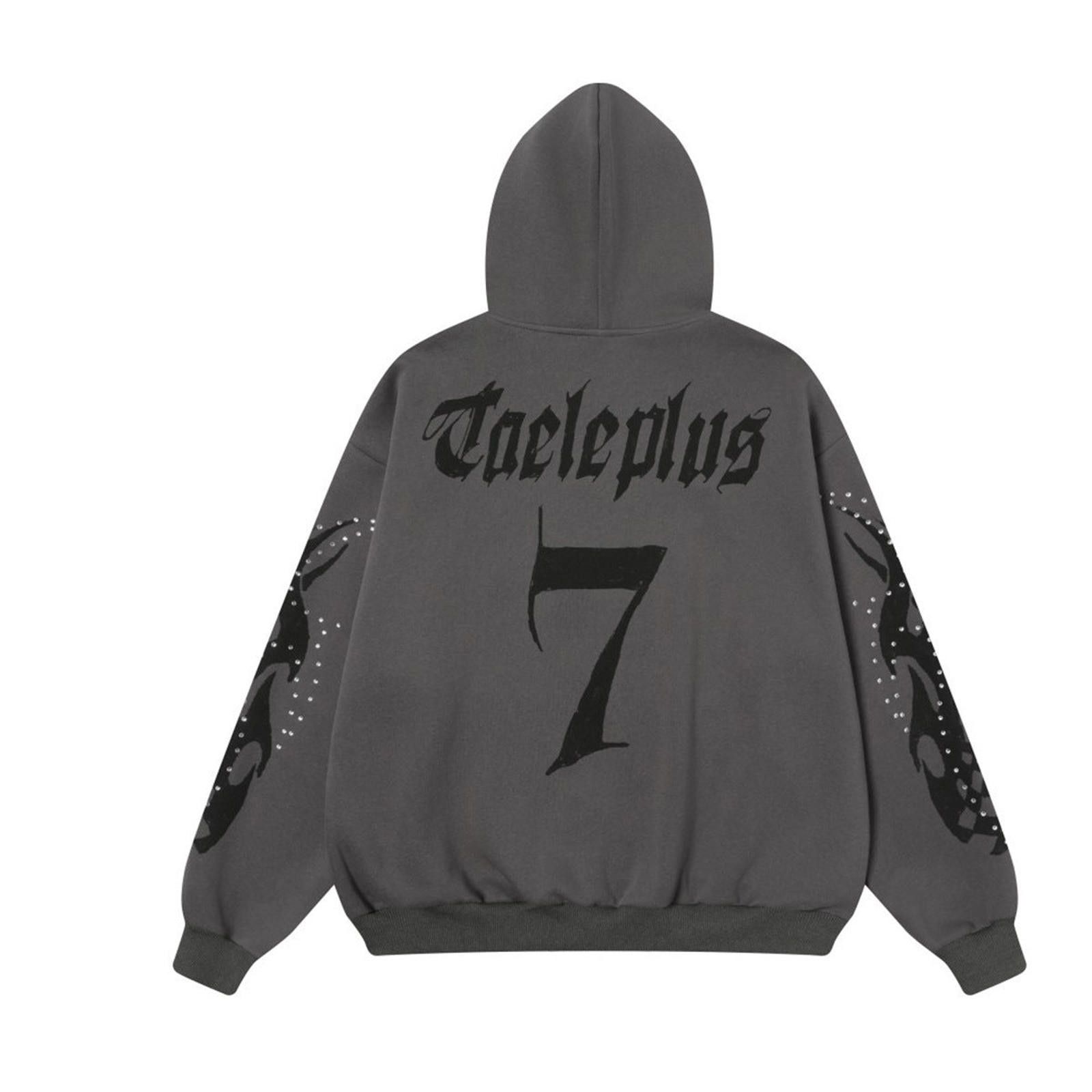 Other Tribal Flame Rhinestone Embellished Graphic Zip Hoodie Size US L / EU 52-54 / 3 - 4 Thumbnail