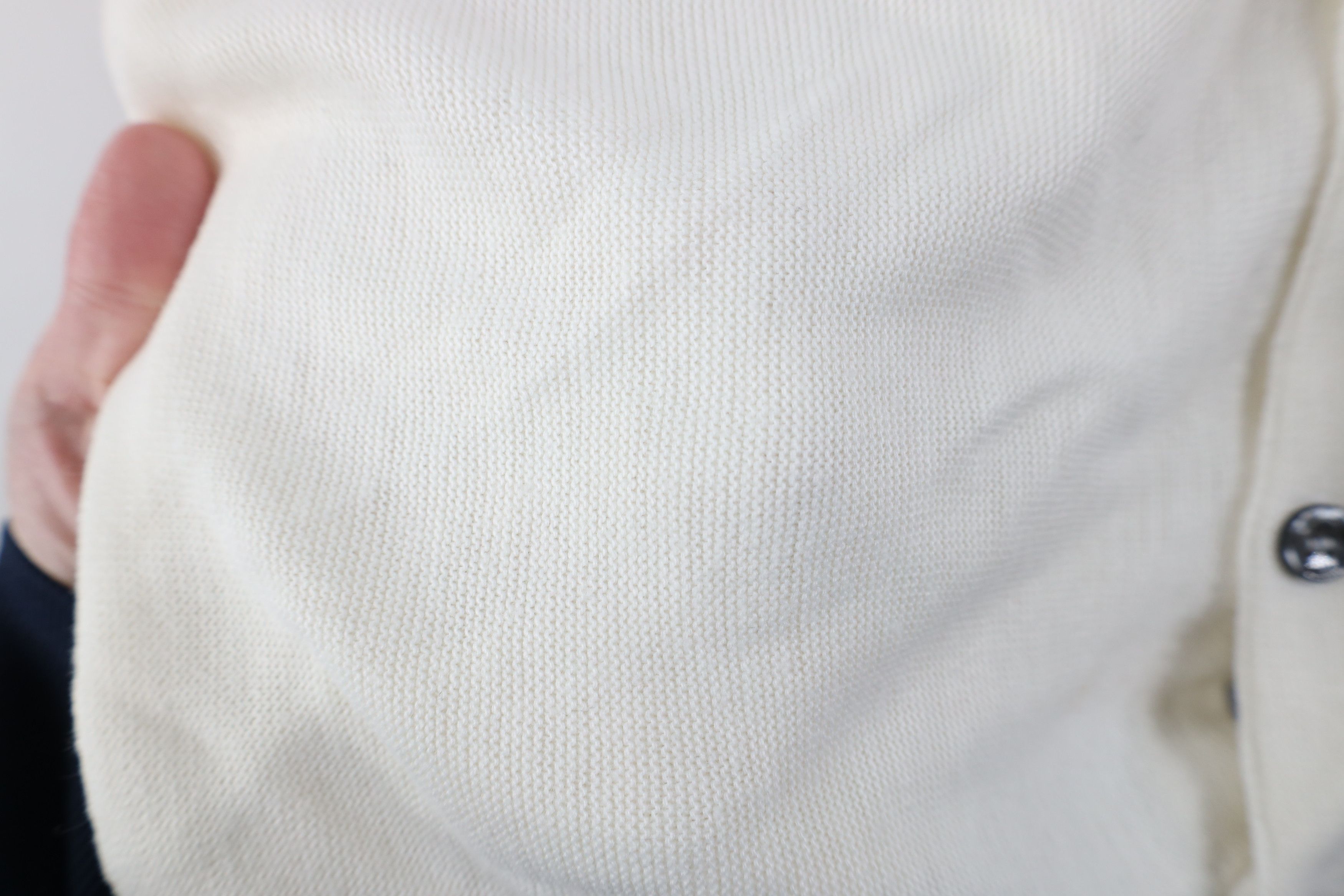 Vintage Vintage 70s Streetwear Blank Knit Cardigan Sweater Cream USA Size US XL / EU 56 / 4 - 5 Thumbnail