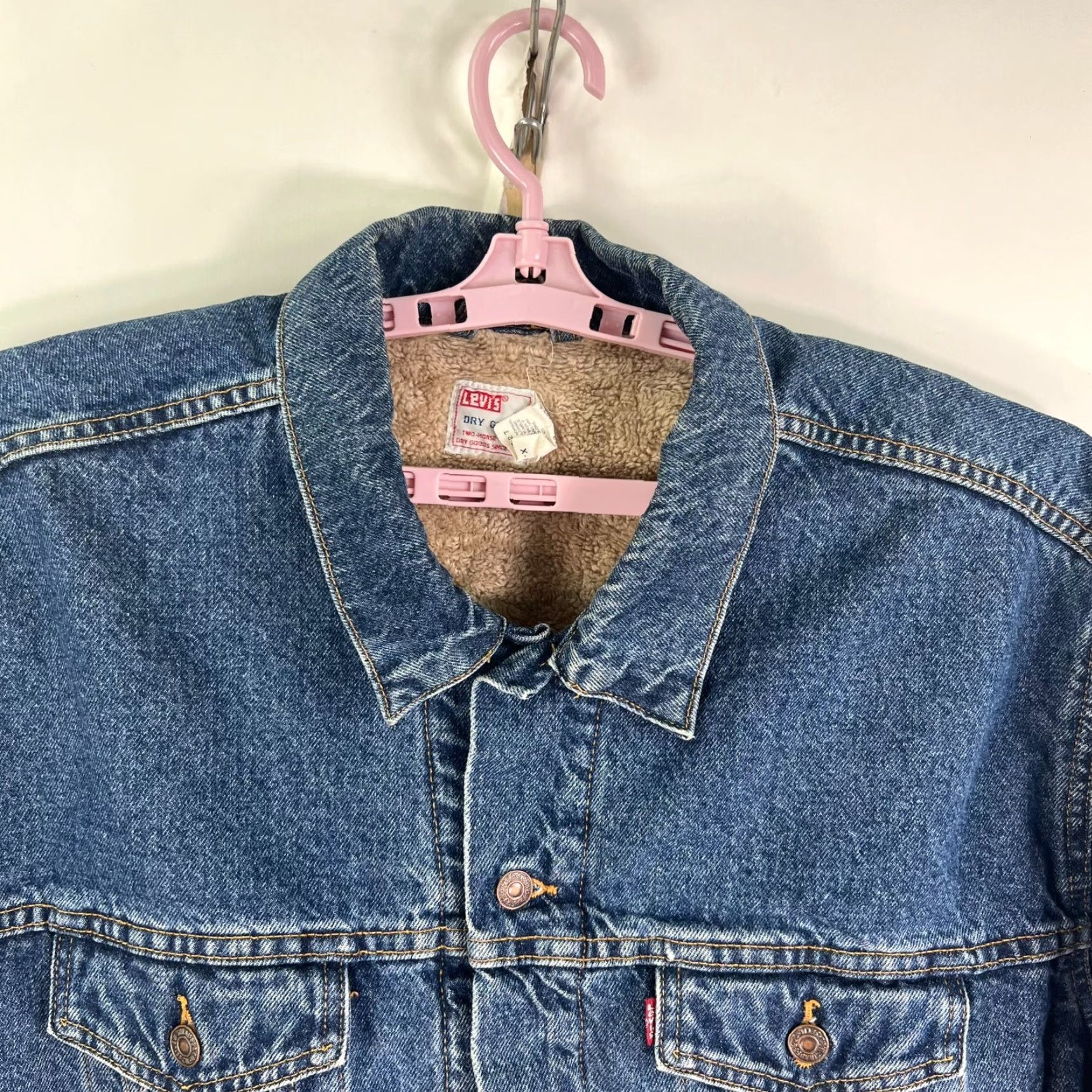 Levi's VINTAGE Levi's Dry Goods Sherpa Lined Blue Jean Jacket Mens XL Jacket Size US 36 / EU 52 - 4 Thumbnail