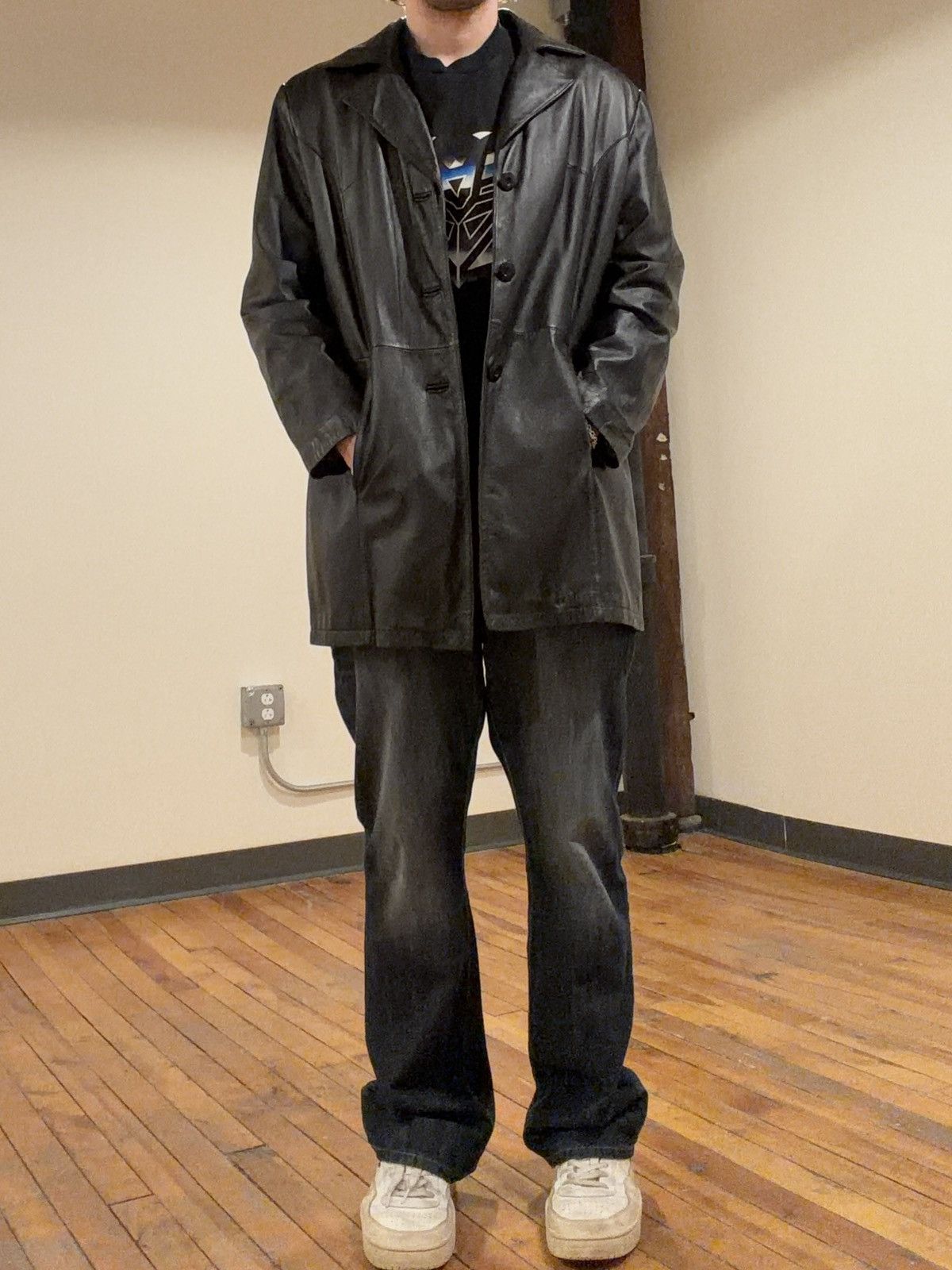 Vintage Vintage quilt lined wilsons leather black trench coat Size US L / EU 52-54 / 3 - 3 Thumbnail