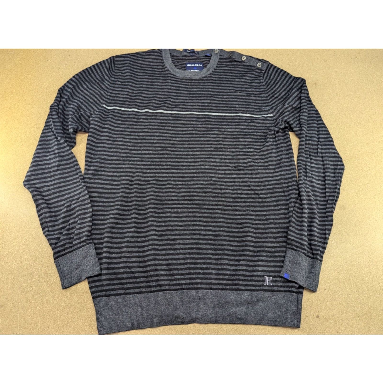 Superdry Superdry Idris Elba 100% Wool Mens XL Long Sleeves Gray Knit Jumper Striped Pullover, Shirt? Size US XL / EU 56 / 4 - 2 Thumbnail