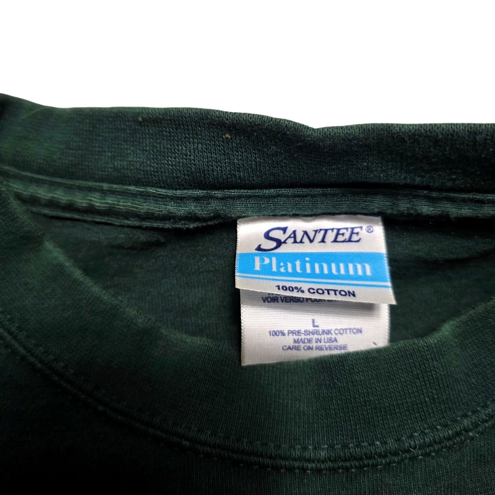 Vintage VINTAGE Santee Heavyweight T-Shirt Michigan State Spartans USA Made Size Large Mens Green Cotton Long Sleeve T-Shirt Size US L / EU 52-54 / 3 - 4 Thumbnail