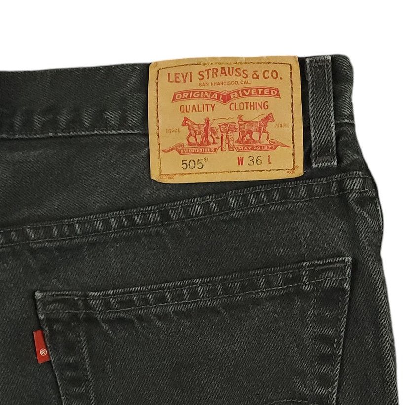 Levi's × Vintage Levis 505 Vtg Y2K Regular Fit Bermuda Faded Black 20" 36 Size US 36 / EU 52 - 8 Thumbnail