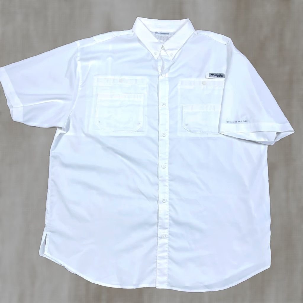 Vintage Columbia PFG Shirt Men XL White Button-Up Performance Vented Fishing Safari Shirt Size US XL / EU 56 / 4 - 1 Thumbnail