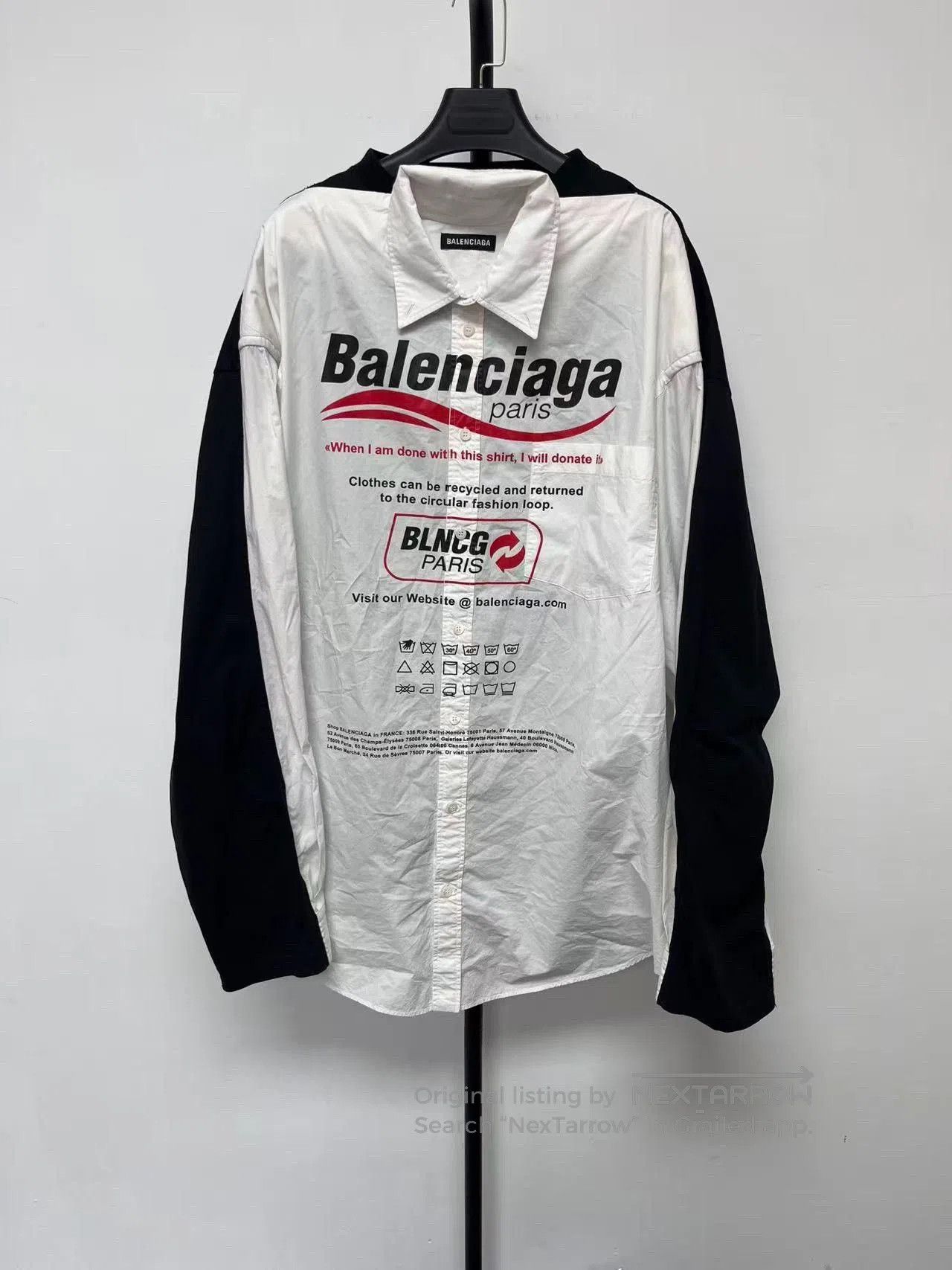 Balenciaga Balenciaga Logo Cotton Poplin Long Sleeve Shirt. Size US S / EU 44-46 / 1 - 1 Thumbnail
