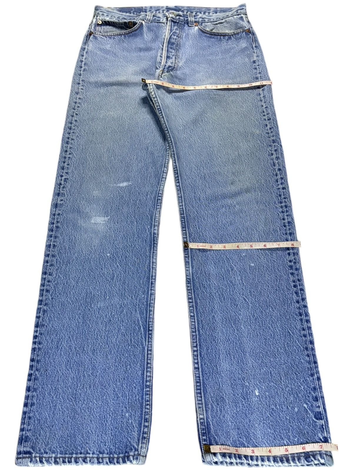 Levi's Vintage 80s Levis 501xx Blue Wash Distressed Jeans Size US 31 - 15 Thumbnail