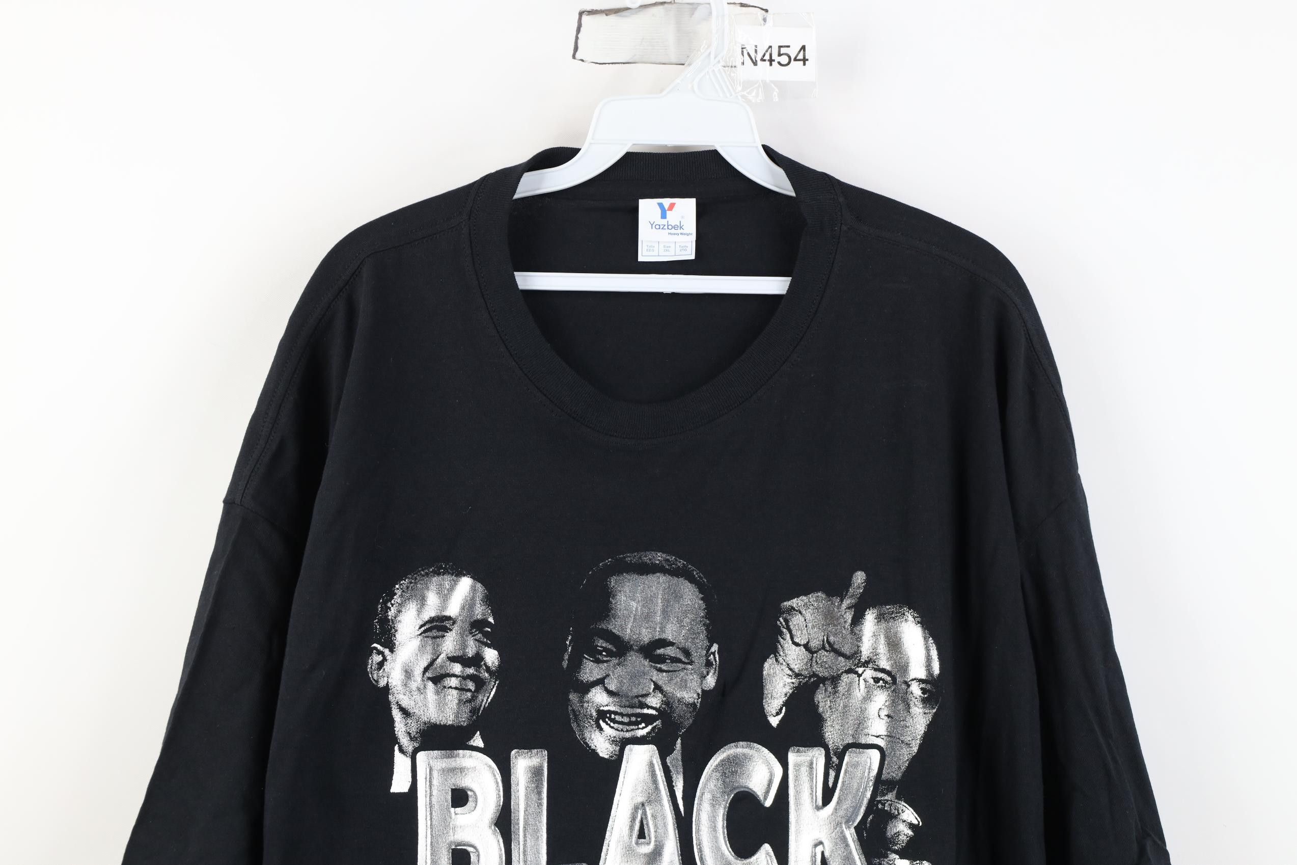 Vintage Deadstock Vintage Y2K Obama MLK Jr Malcolm X Mandela T-Shirt Size US XXL / EU 58 / 5 - 2 Thumbnail