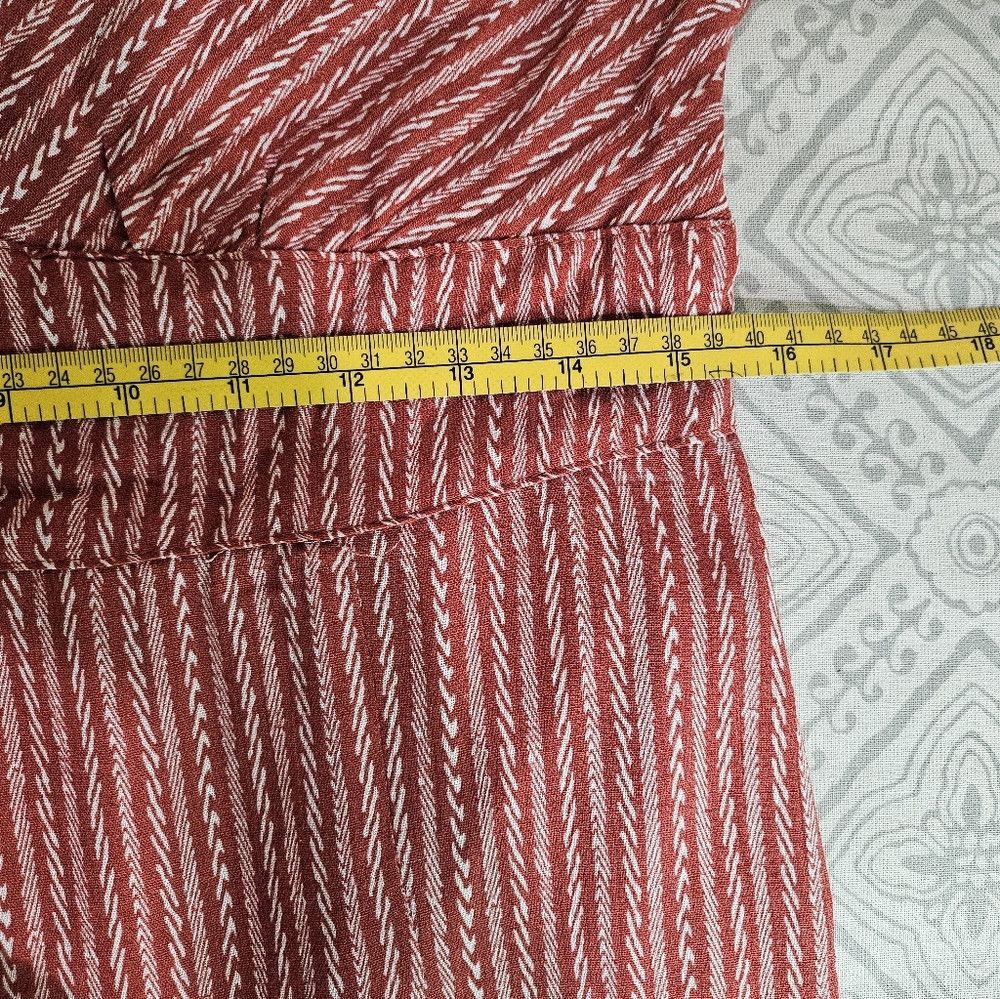 Other Hayden LA Rust Red Cream Striped Boho Short Sleeve Maxi Dre Size L / US 10 / IT 46 - 8 Thumbnail