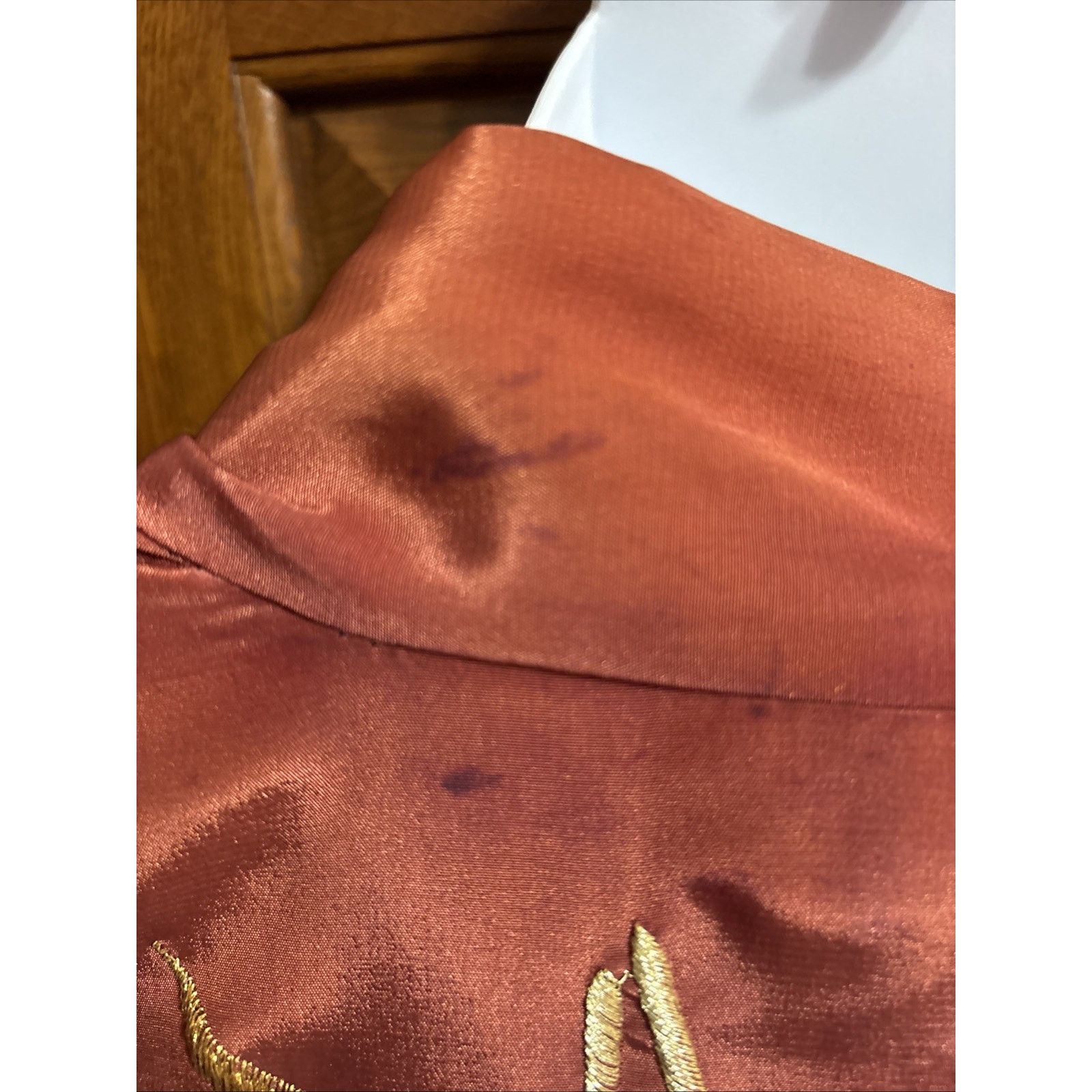 Other VTG Silk Haori Robe Ombré Plum Burgundy Kimono Gold Silver Size ONE SIZE - 10 Thumbnail