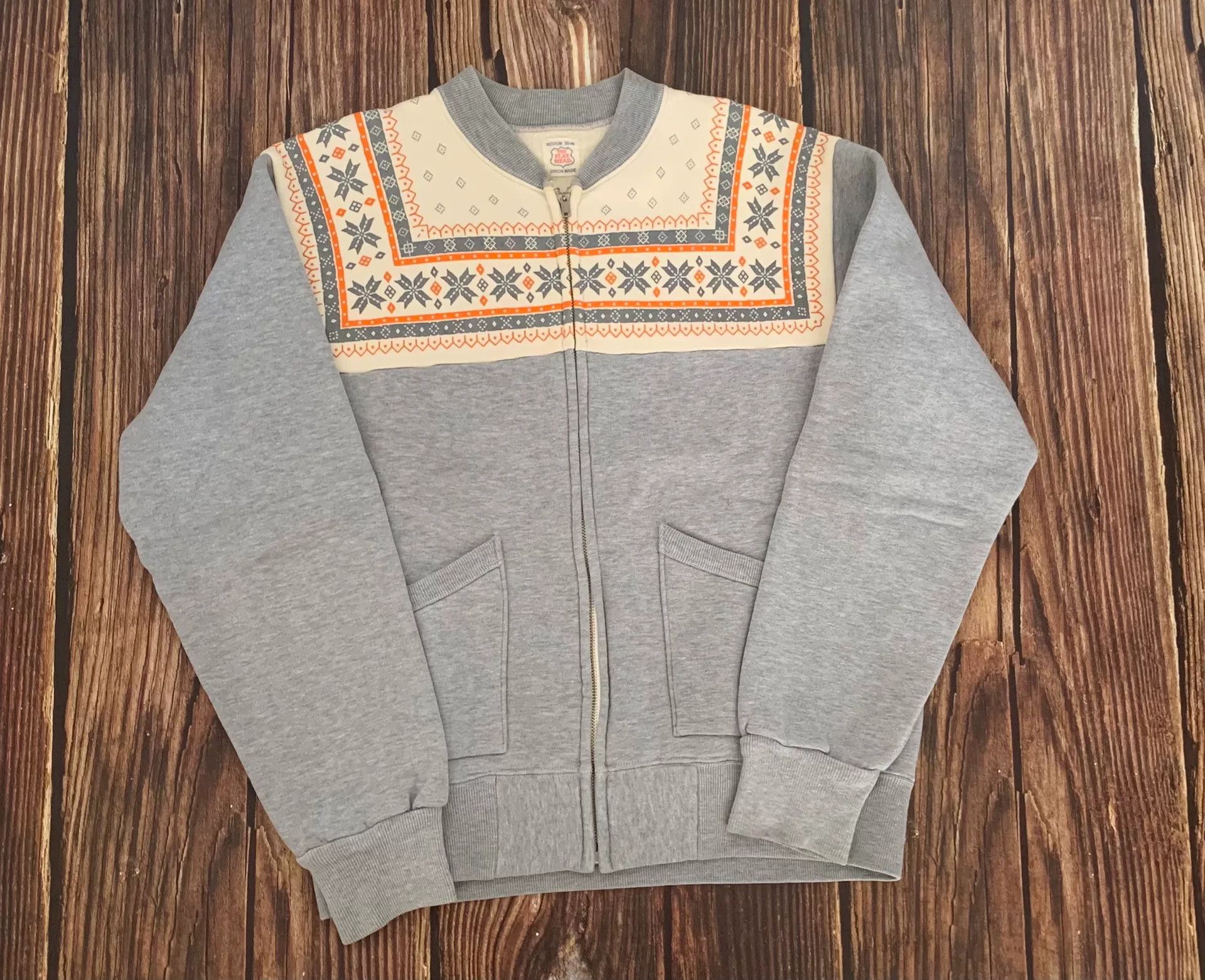 The Flat Head stylish gray patterned zip hoodie Size US M / EU 48-50 / 2 - 1 Thumbnail