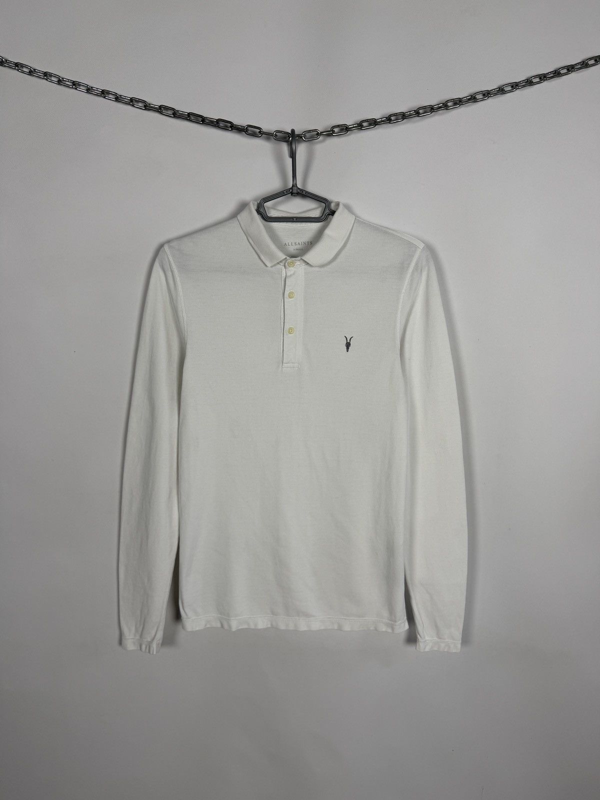 Allsaints Allsaints Reform Long Sleeve Polo Shirt White Cotton Size XS Size US XS / EU 42 / 0 - 1 Thumbnail