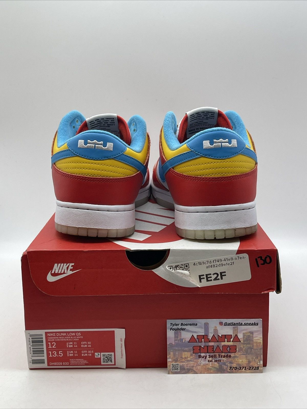 Nike Lebron James x fruity pebbles x dunk low Size US 12 / EU 45 - 3 Thumbnail