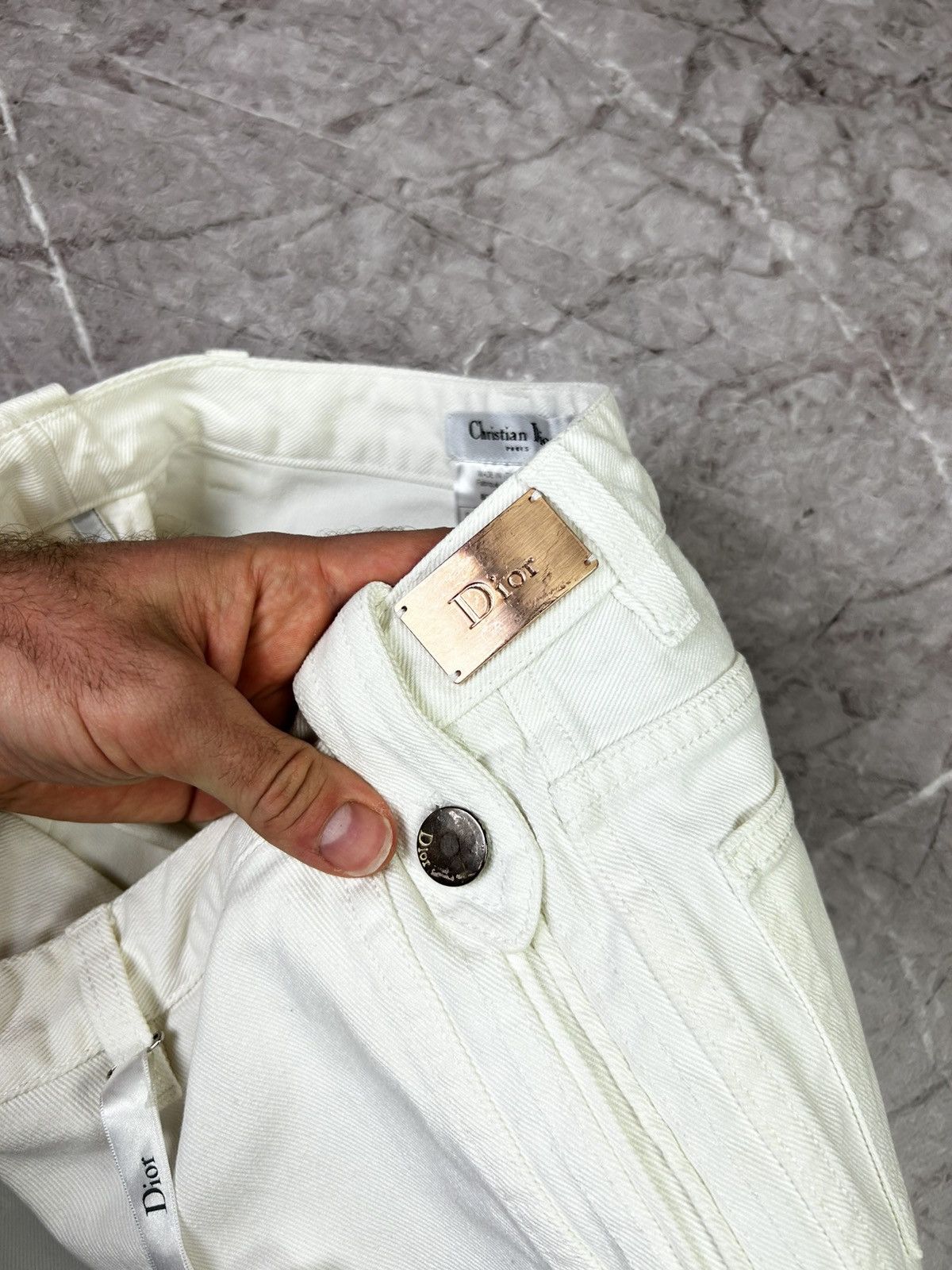 Christian Dior Monsieur × Dior Christian Dior Boutique White Cotton Pants Made In Italy Size 27" / US 4 / IT 40 - 13 Thumbnail
