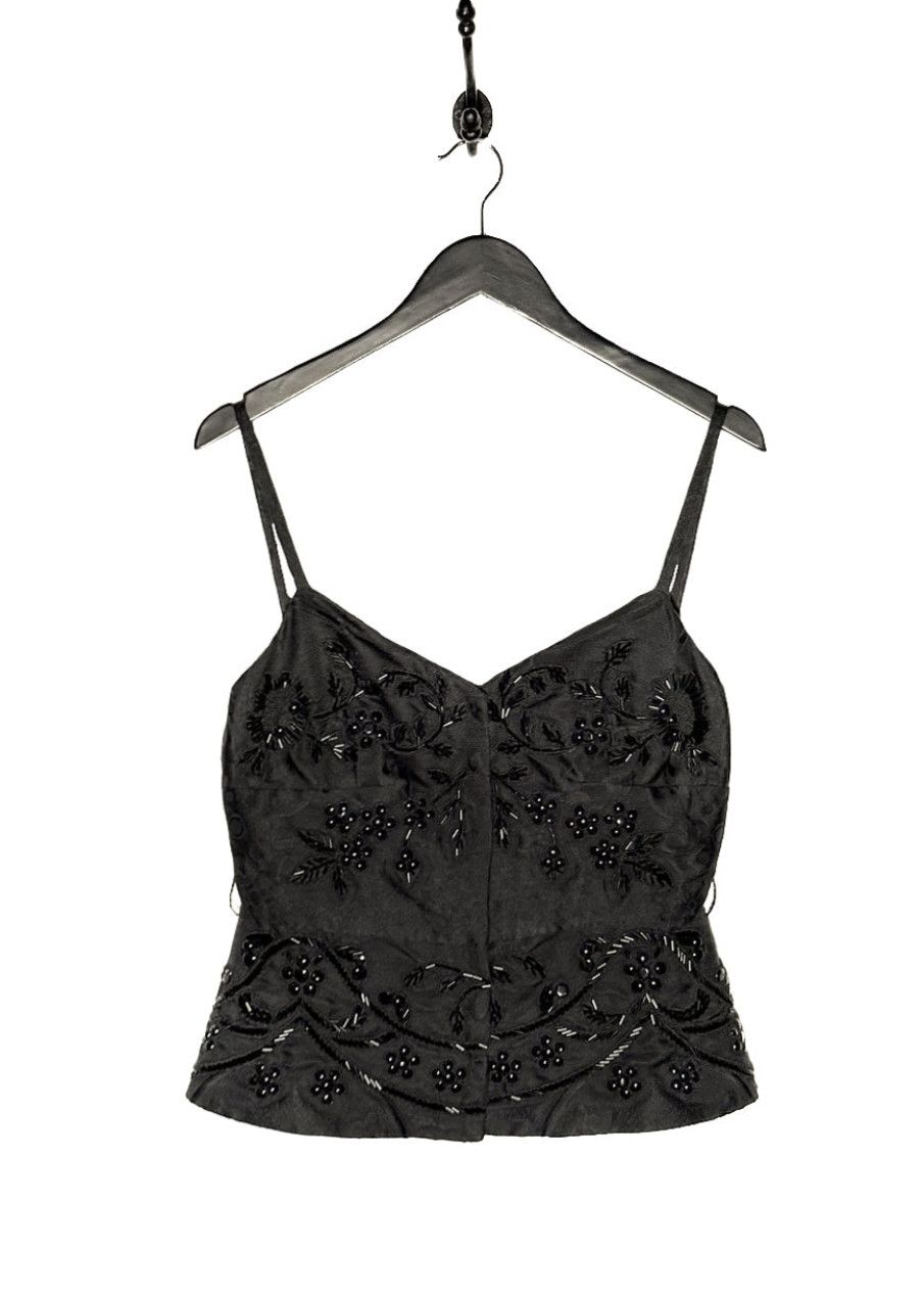 Valentino Valentino Black Beaded Bustier Top Size M / US 6-8 / IT 42-44 - 3 Thumbnail