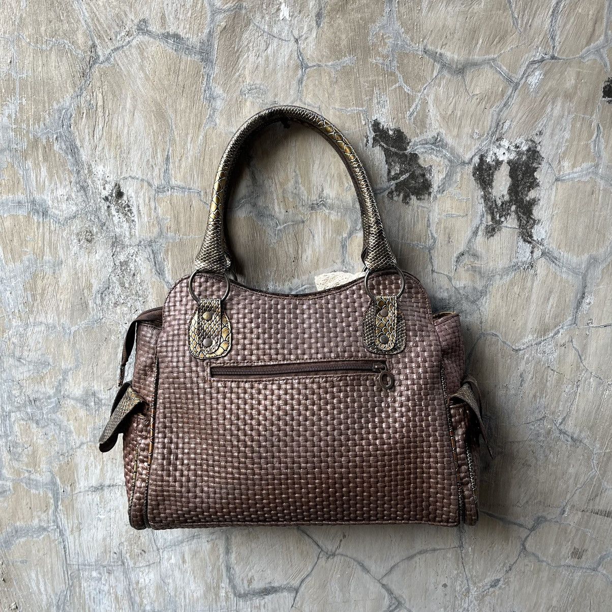 Japanese Brand 00's POCKETED SYN LEATHER SNAKESKIN SHOULDER BAG Size ONE SIZE - 5 Thumbnail