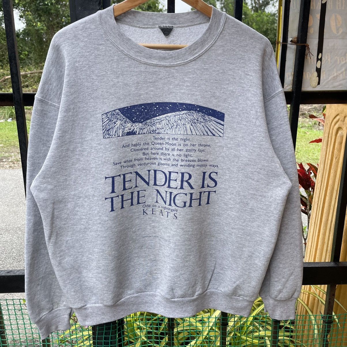 Vintage 🔥Vintage 80s Tender Is The Night Novel Quotes Sweatshirts Size US M / EU 48-50 / 2 - 5 Thumbnail