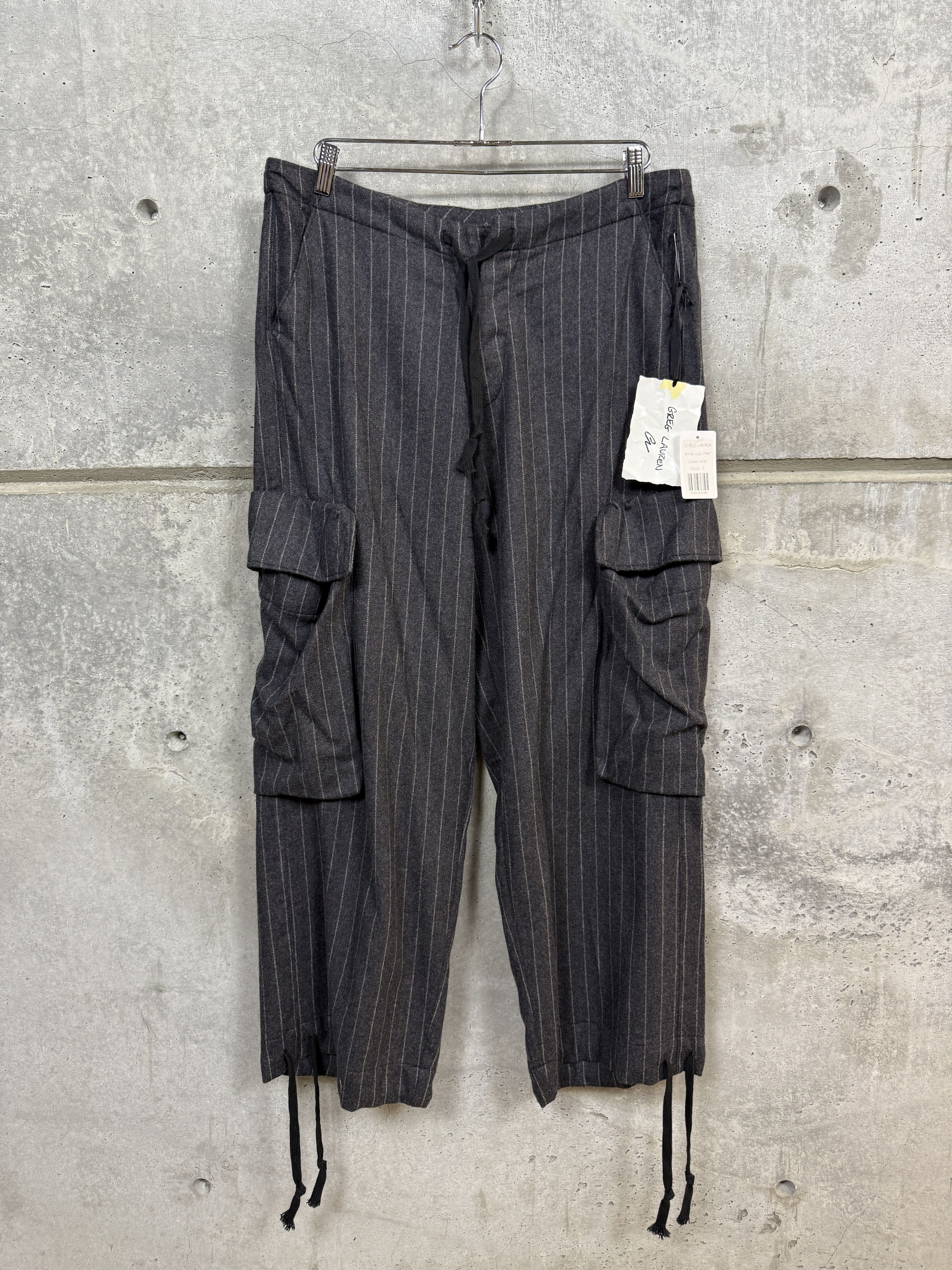 Greg Lauren $1050 Greg Lauren Pinstriped Wide-Leg Pants Size US 32 / EU 48 - 1 Thumbnail